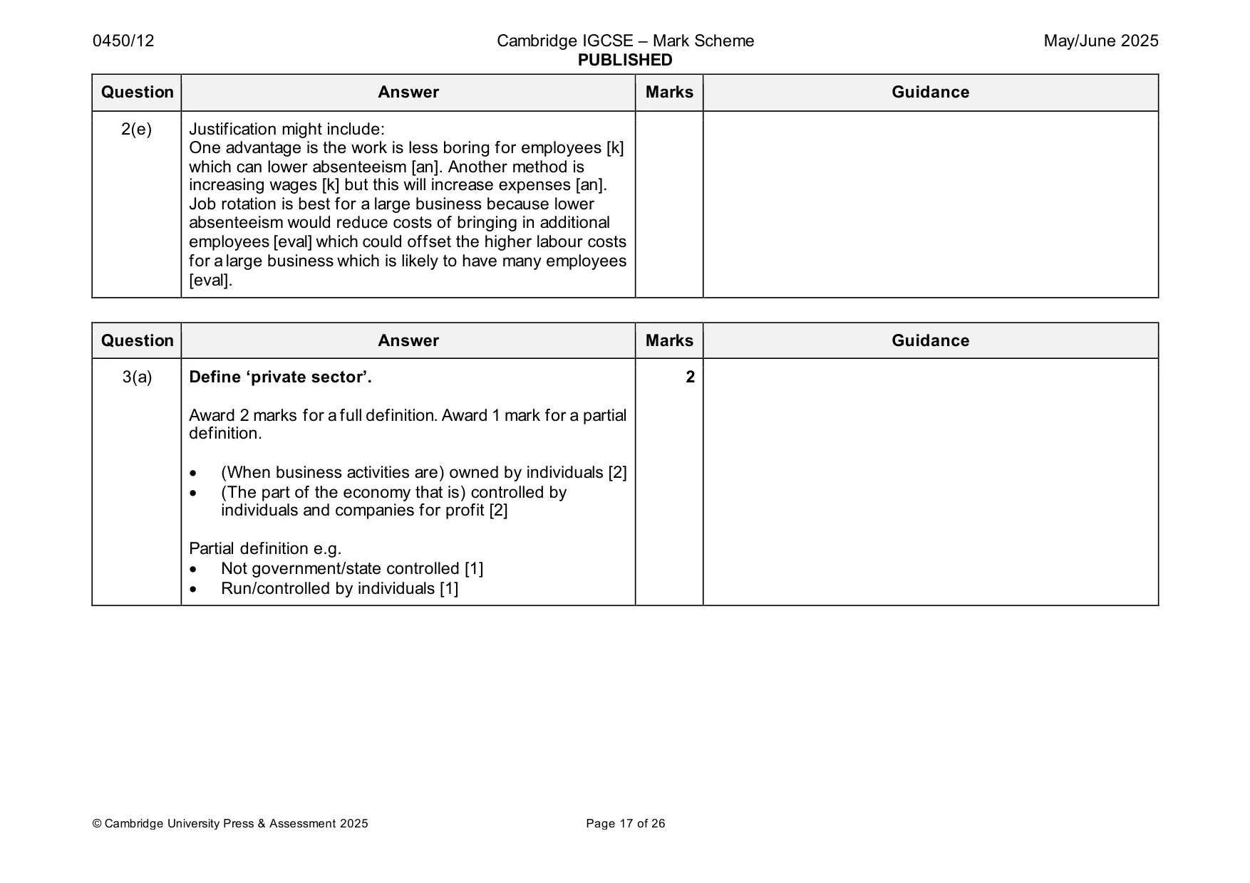 Mark scheme, page 17 of 26