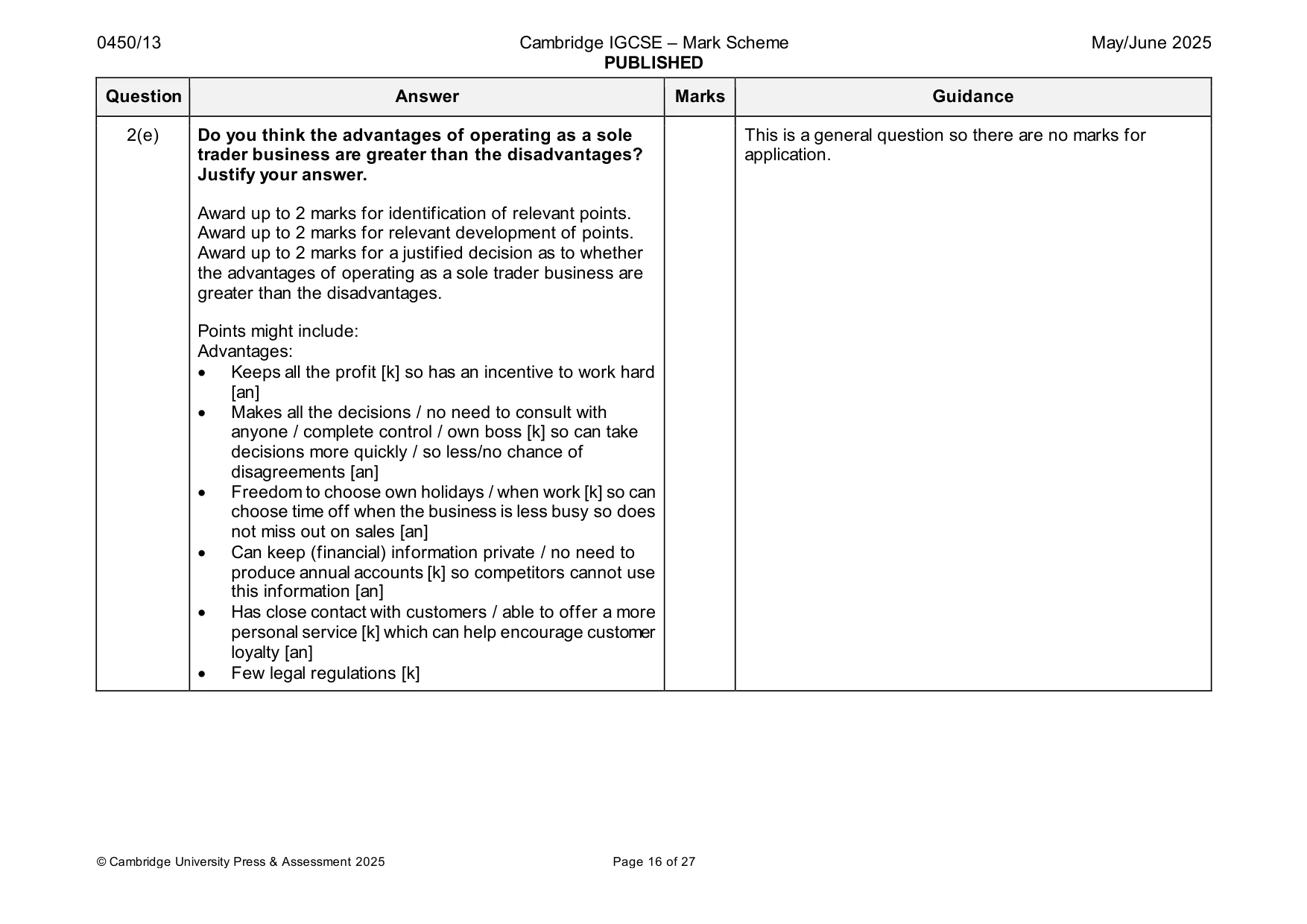 Mark scheme, page 16 of 27