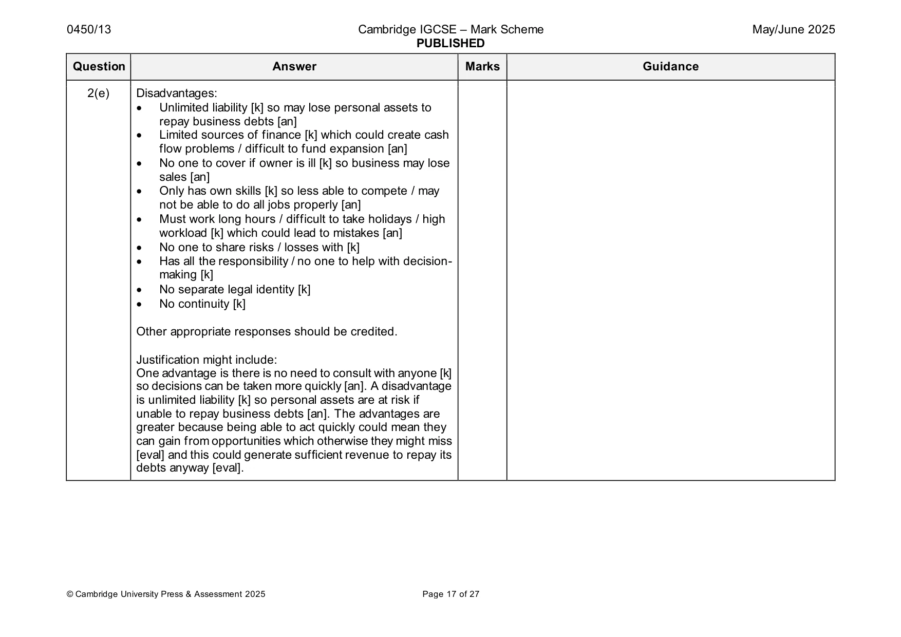 Mark scheme, page 17 of 27