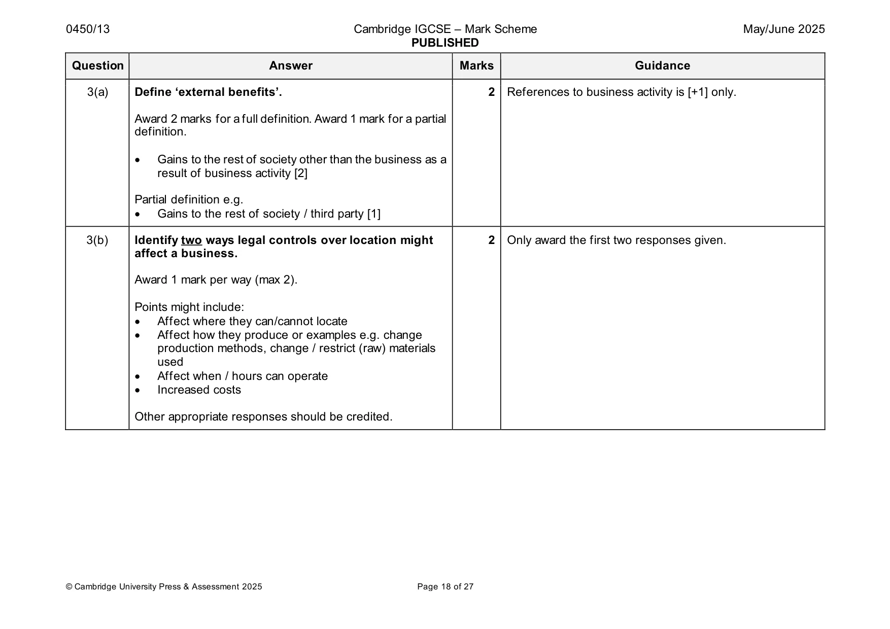 Mark scheme, page 18 of 27
