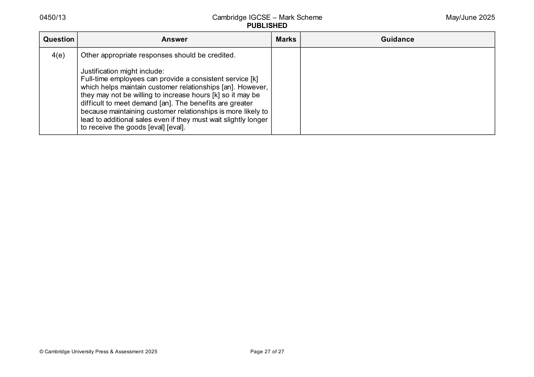 Mark scheme, page 27 of 27