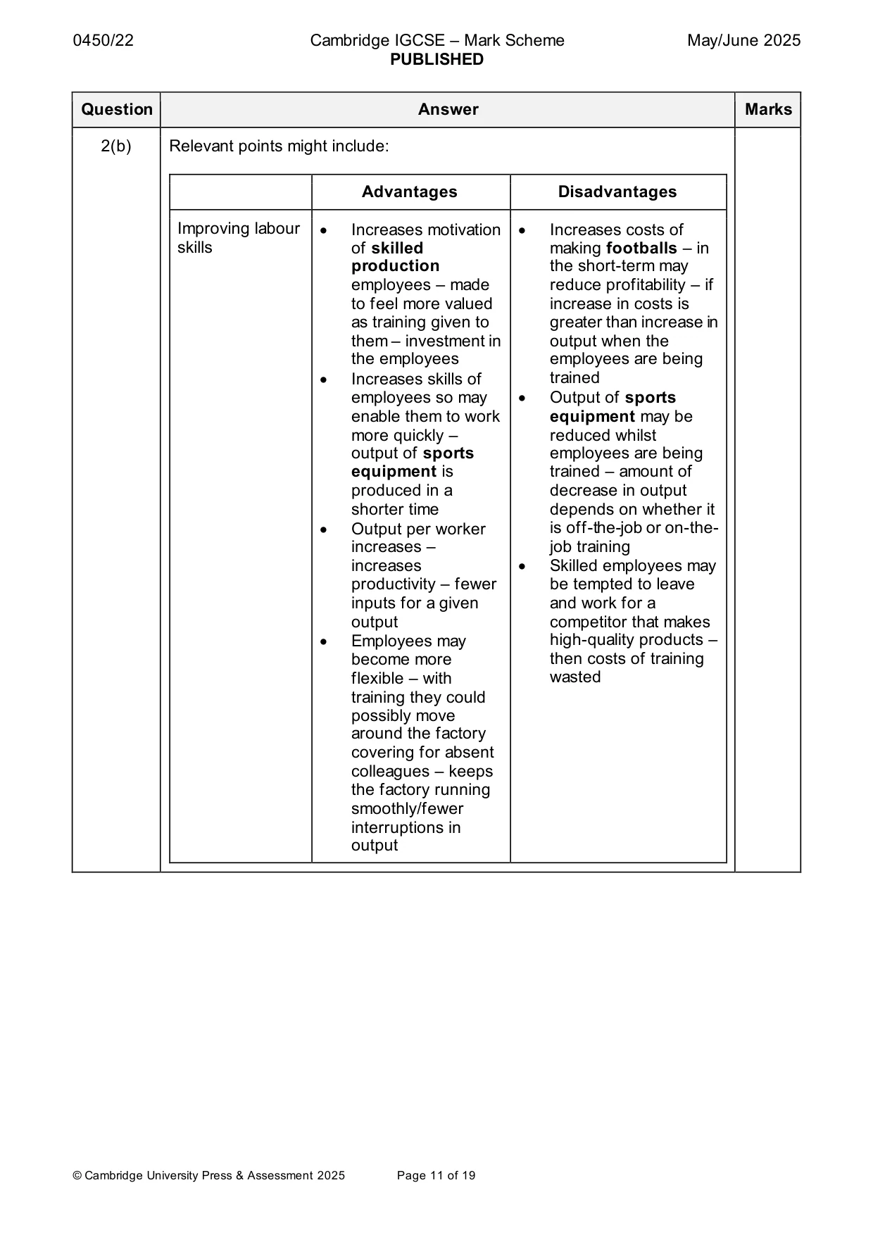 Mark scheme, page 11 of 19