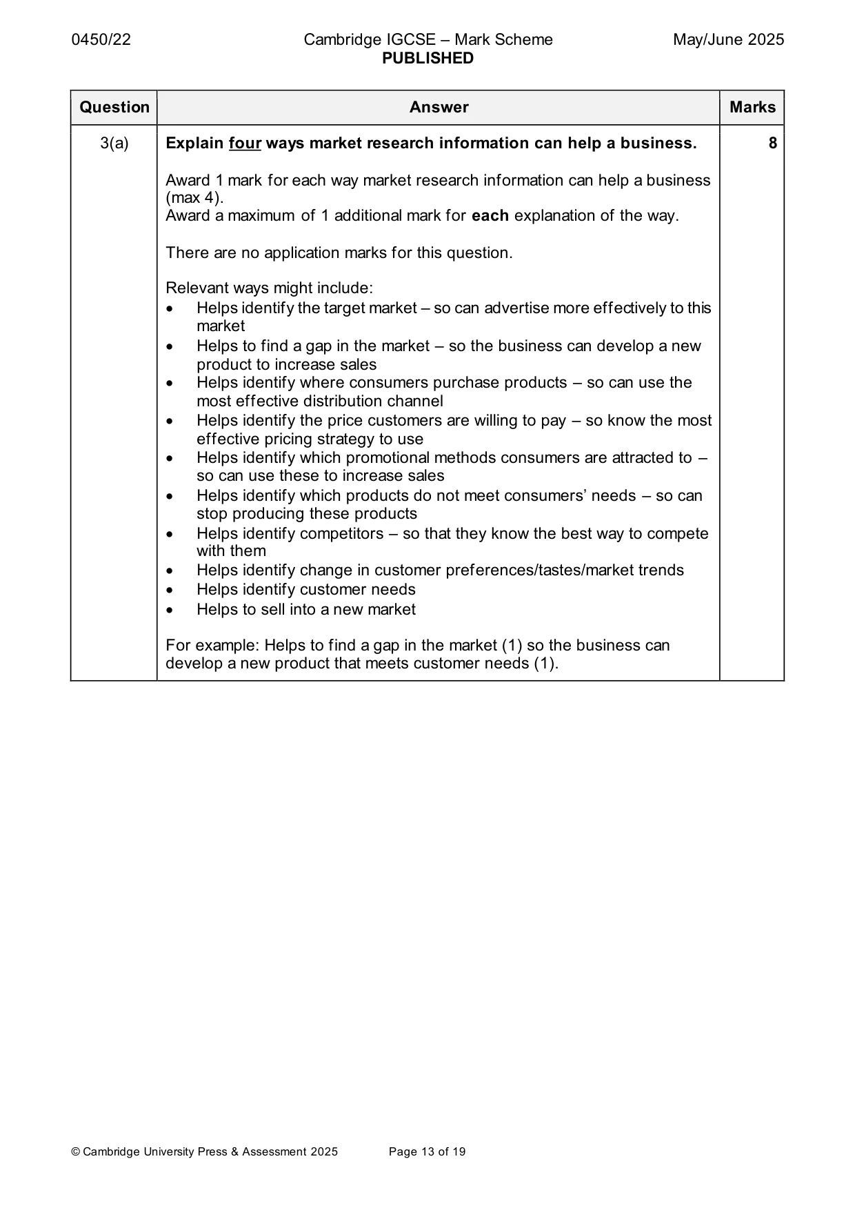 Mark scheme, page 13 of 19