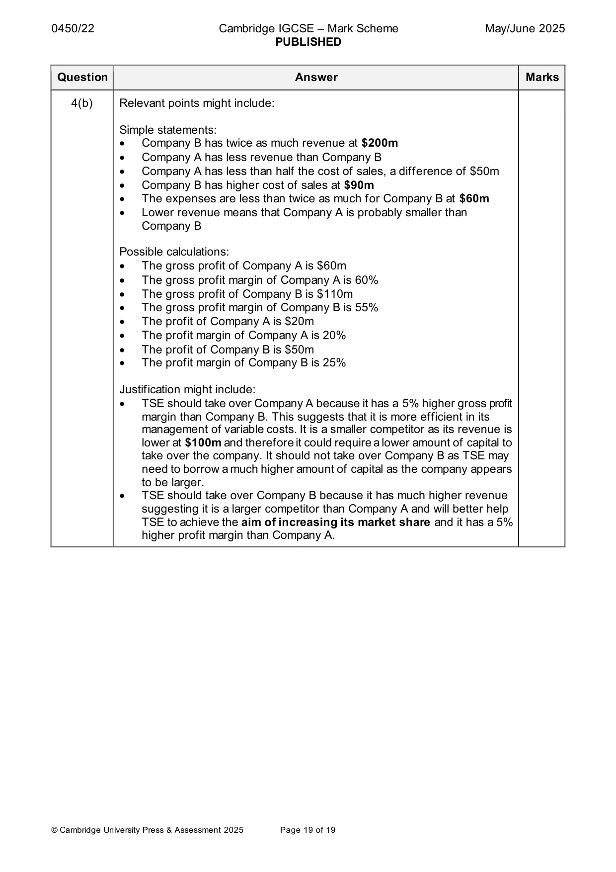Mark scheme, page 19 of 19