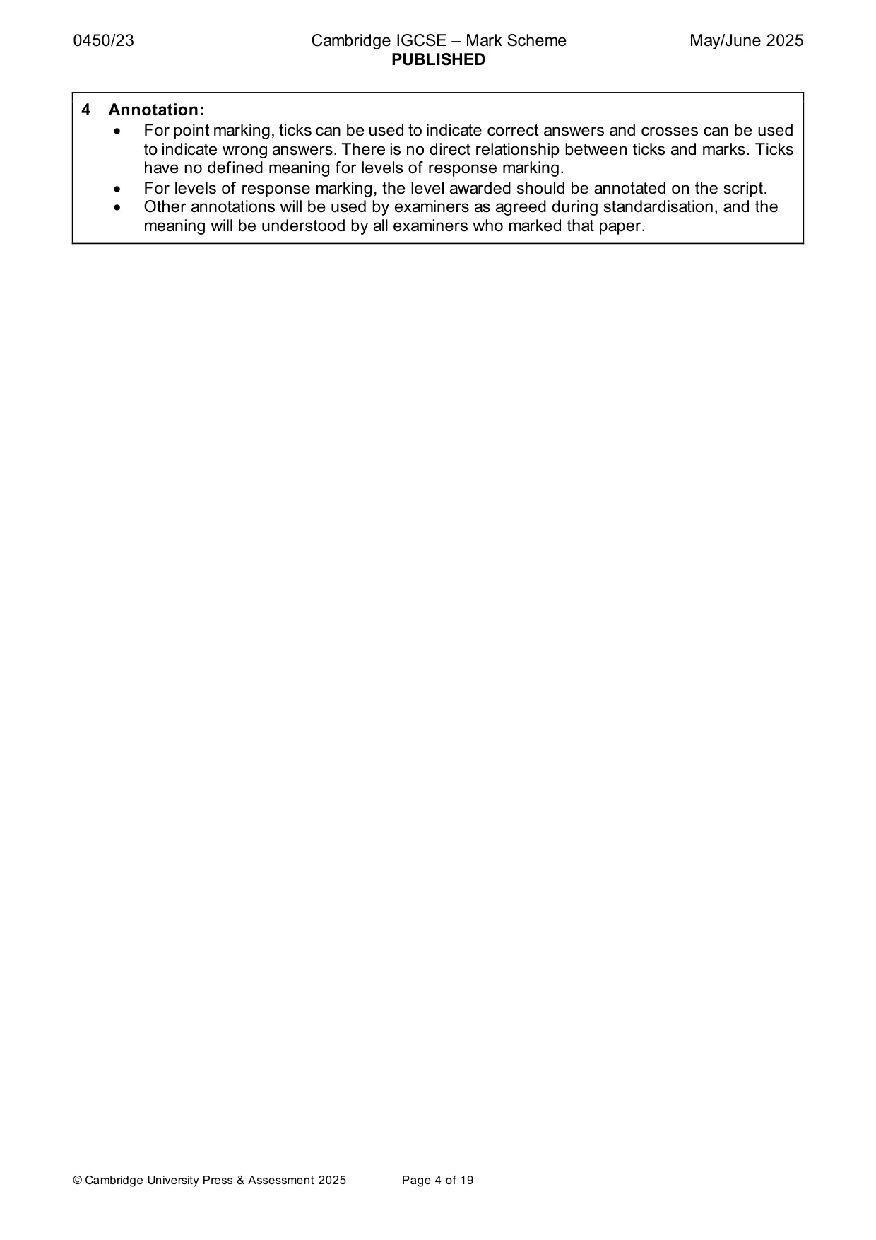 Mark scheme, page 4 of 19