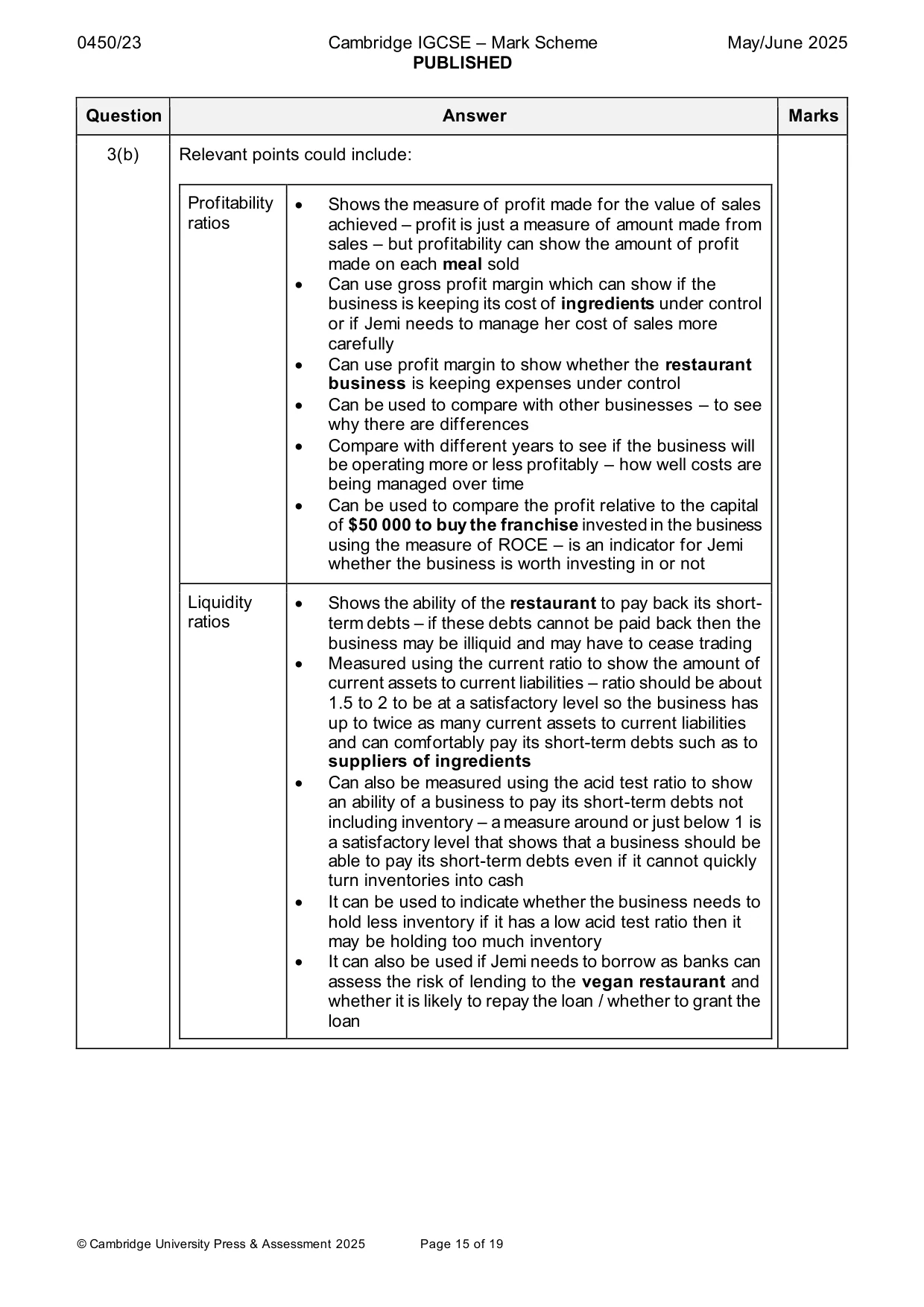 Mark scheme, page 15 of 19