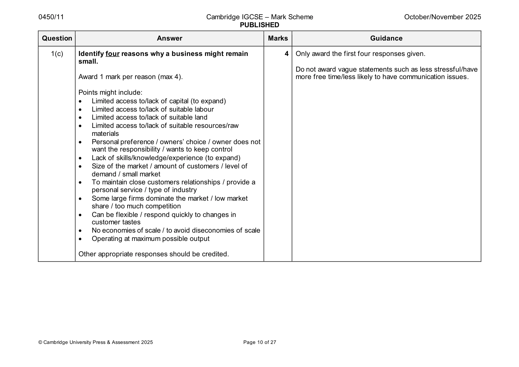 Mark scheme, page 10 of 27