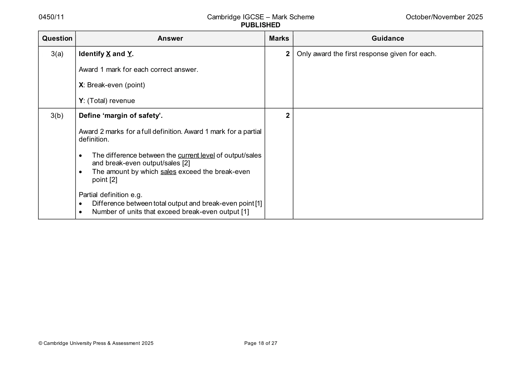 Mark scheme, page 18 of 27