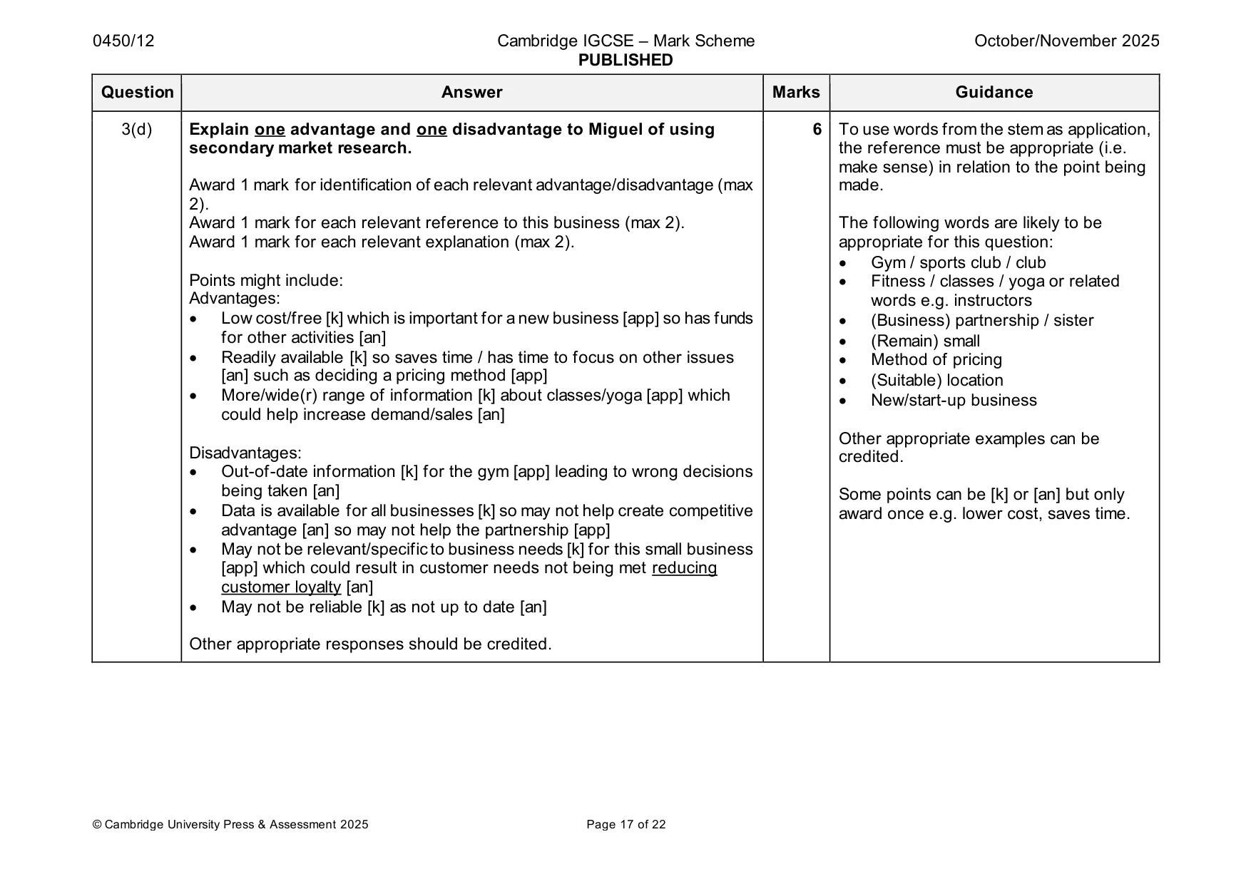 Mark scheme, page 17 of 22