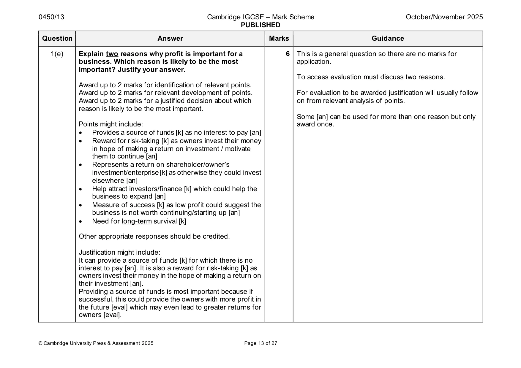 Mark scheme, page 13 of 27