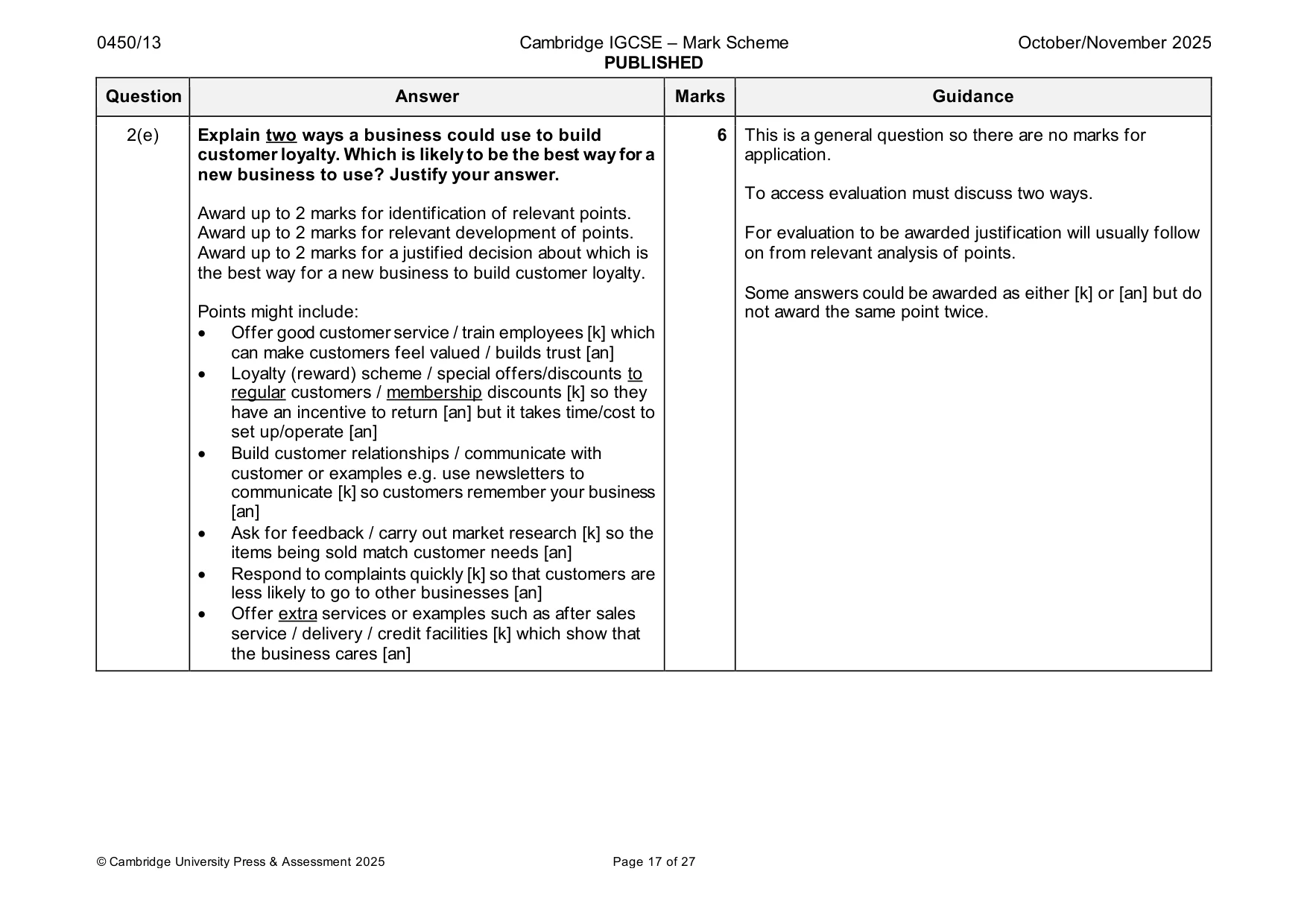 Mark scheme, page 17 of 27
