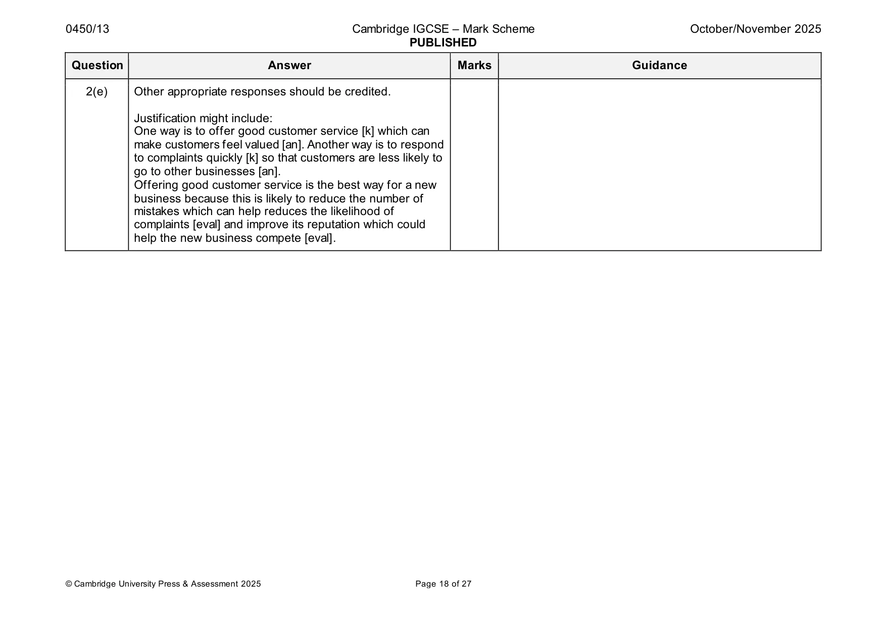 Mark scheme, page 18 of 27