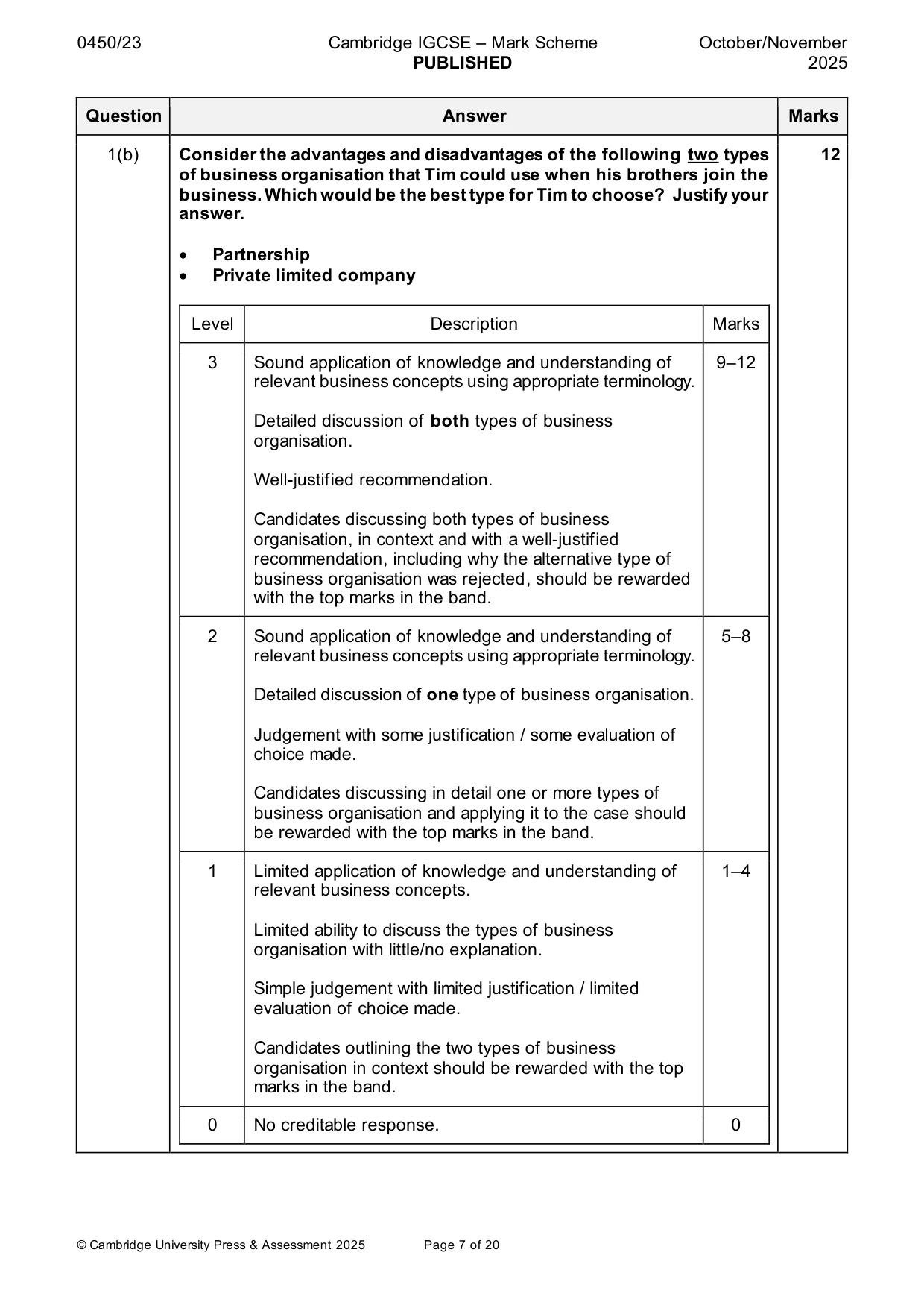 Mark scheme, page 7 of 20