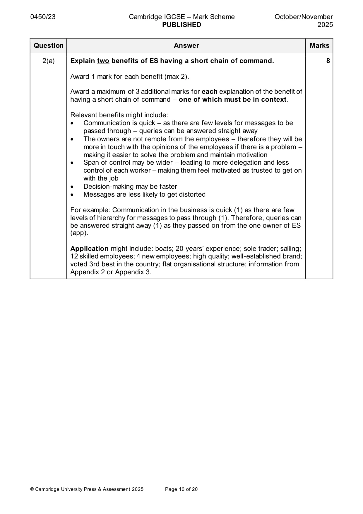 Mark scheme, page 10 of 20