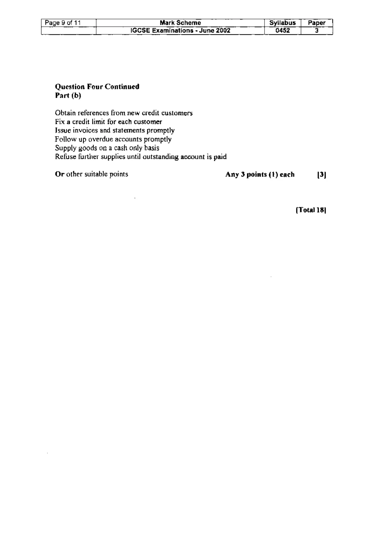 Mark scheme, page 10 of 18