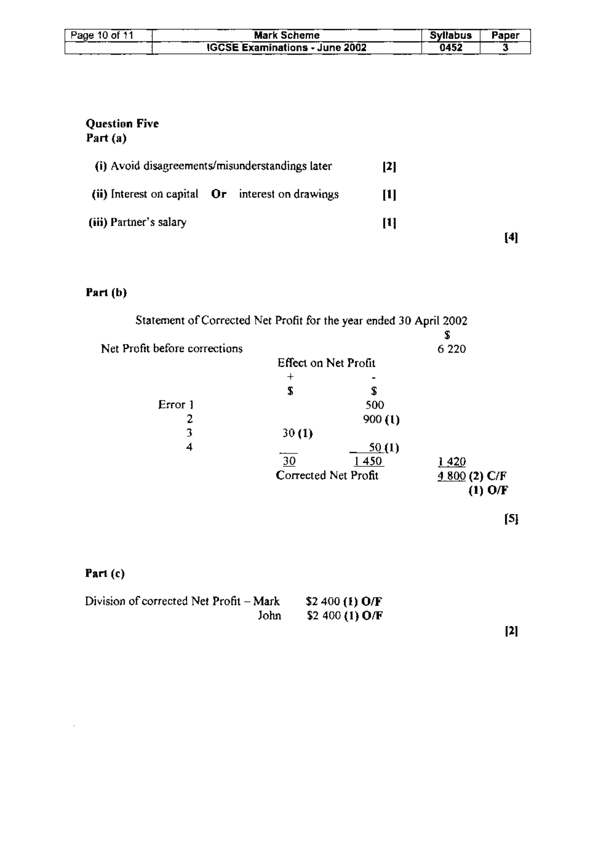 Mark scheme, page 11 of 18