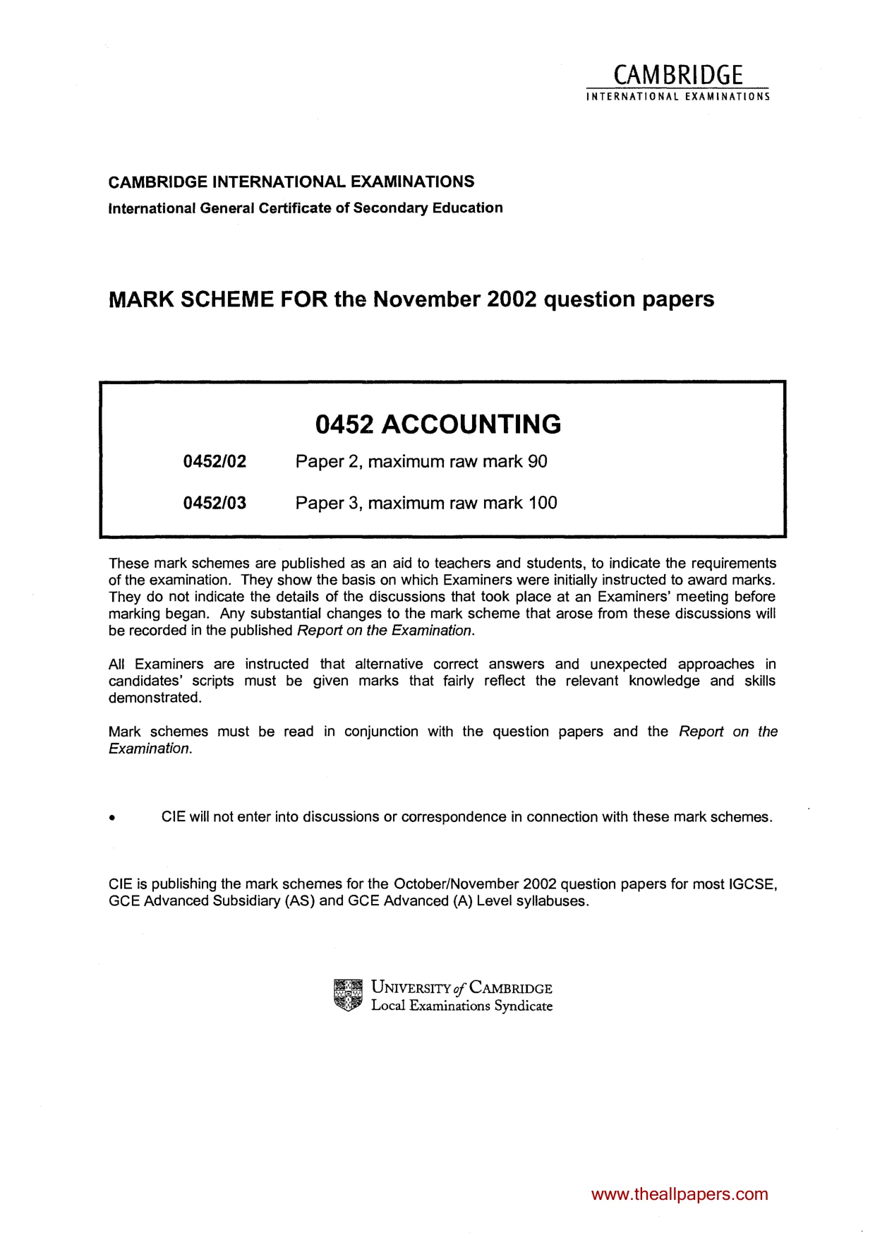 Mark scheme, page 1 of 7