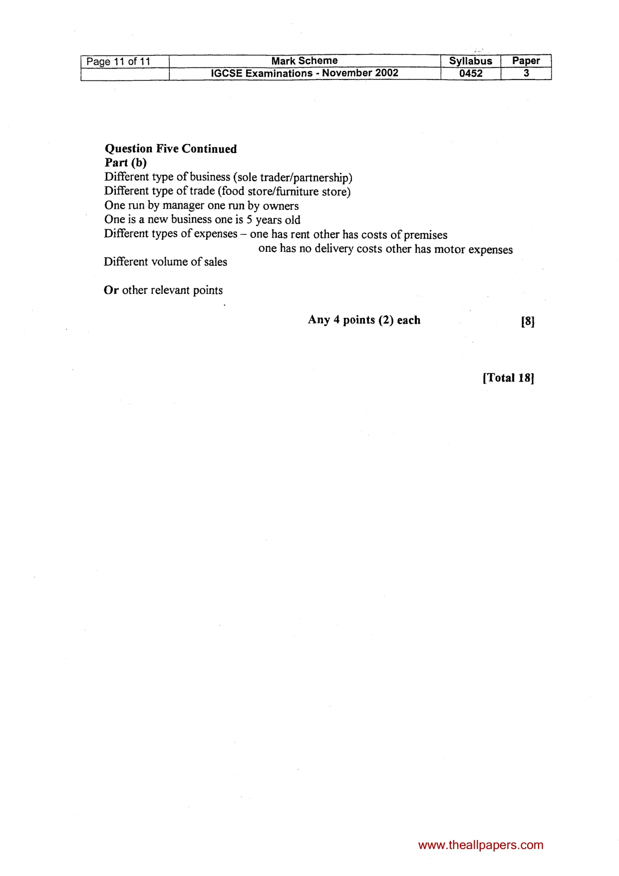 Mark scheme, page 12 of 12