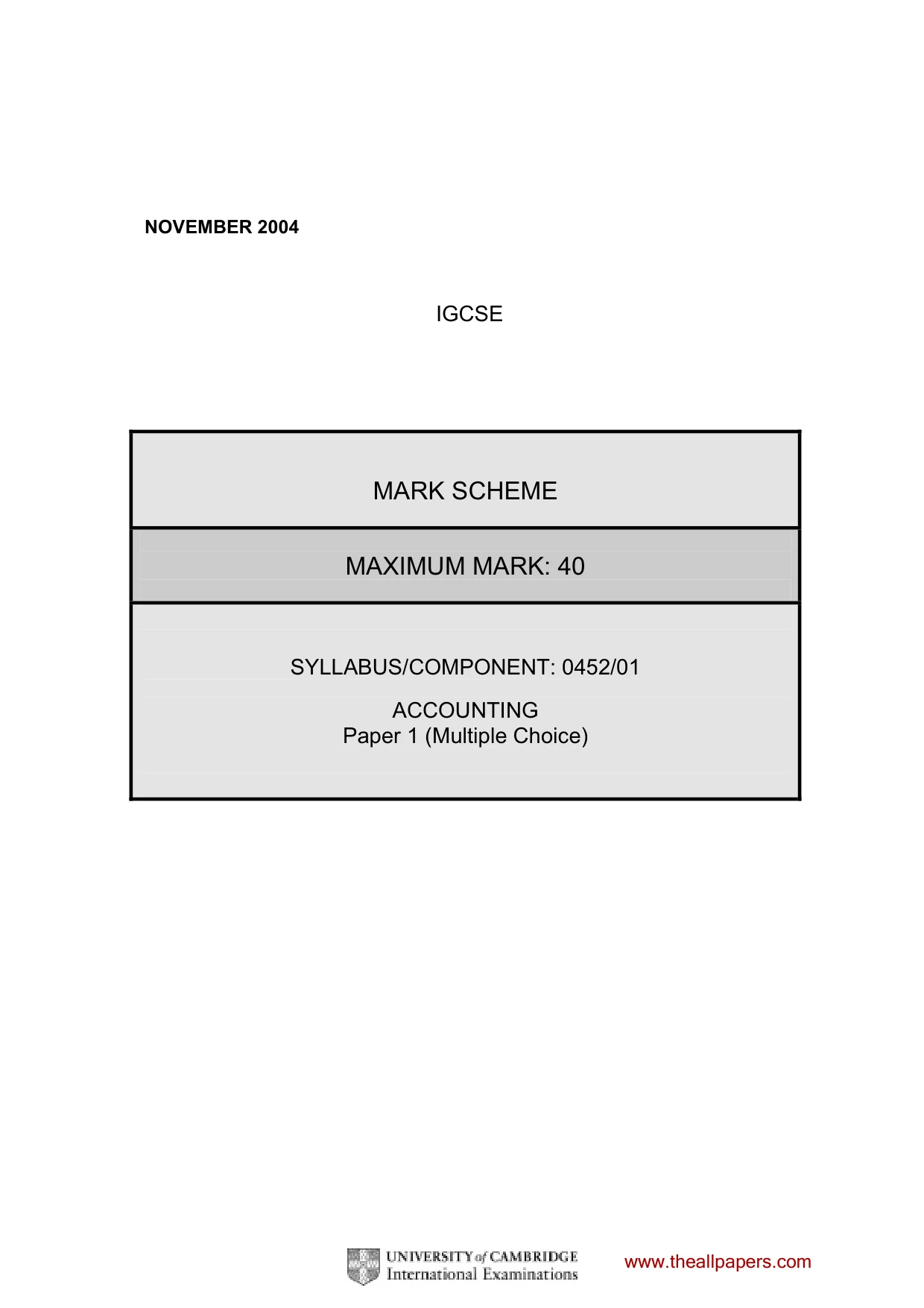 Mark scheme, page 3 of 4