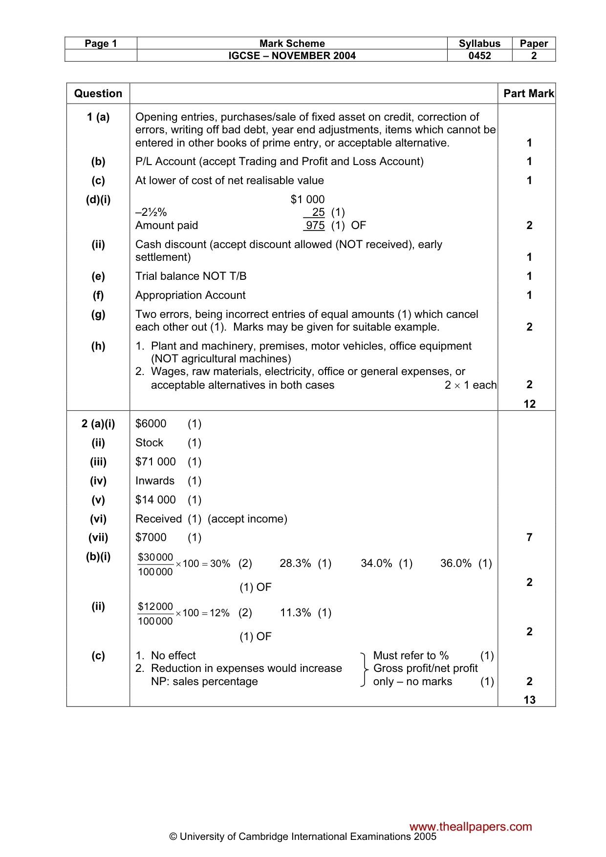 Mark scheme, page 4 of 8