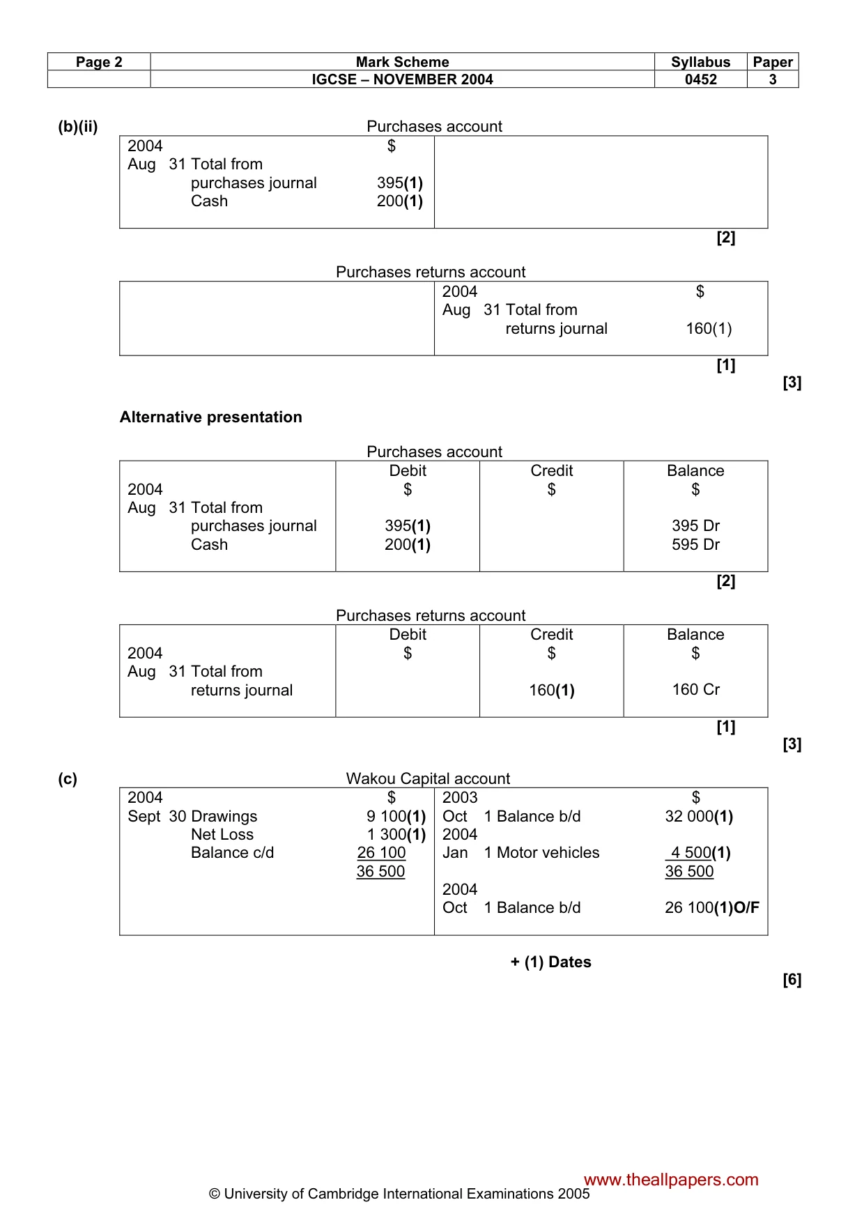 Mark scheme, page 5 of 11