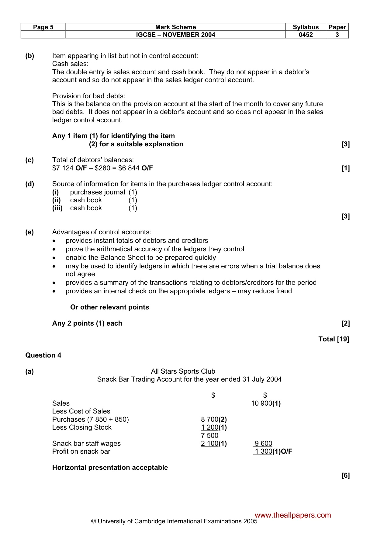 Mark scheme, page 8 of 11