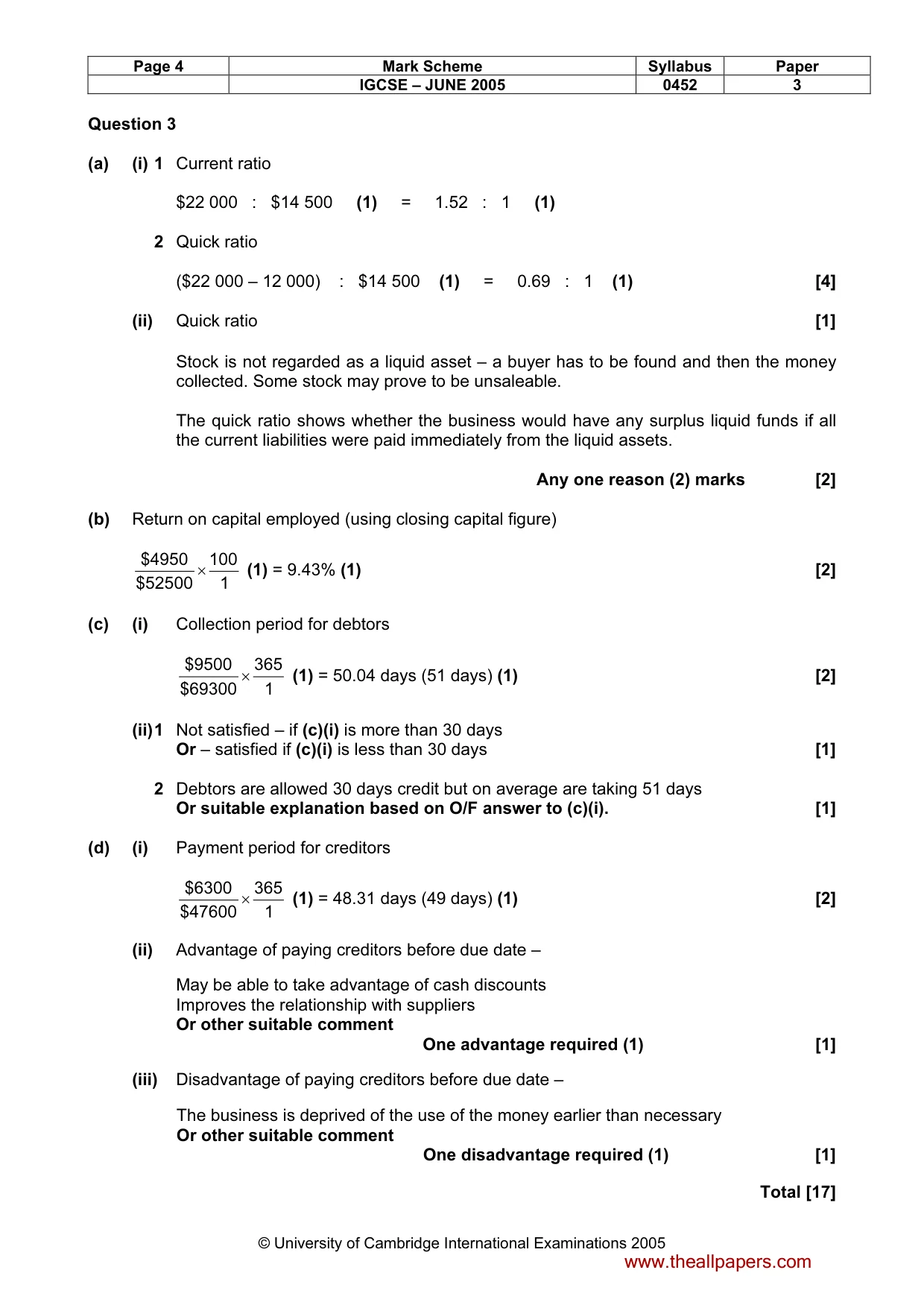 Mark scheme, page 7 of 9
