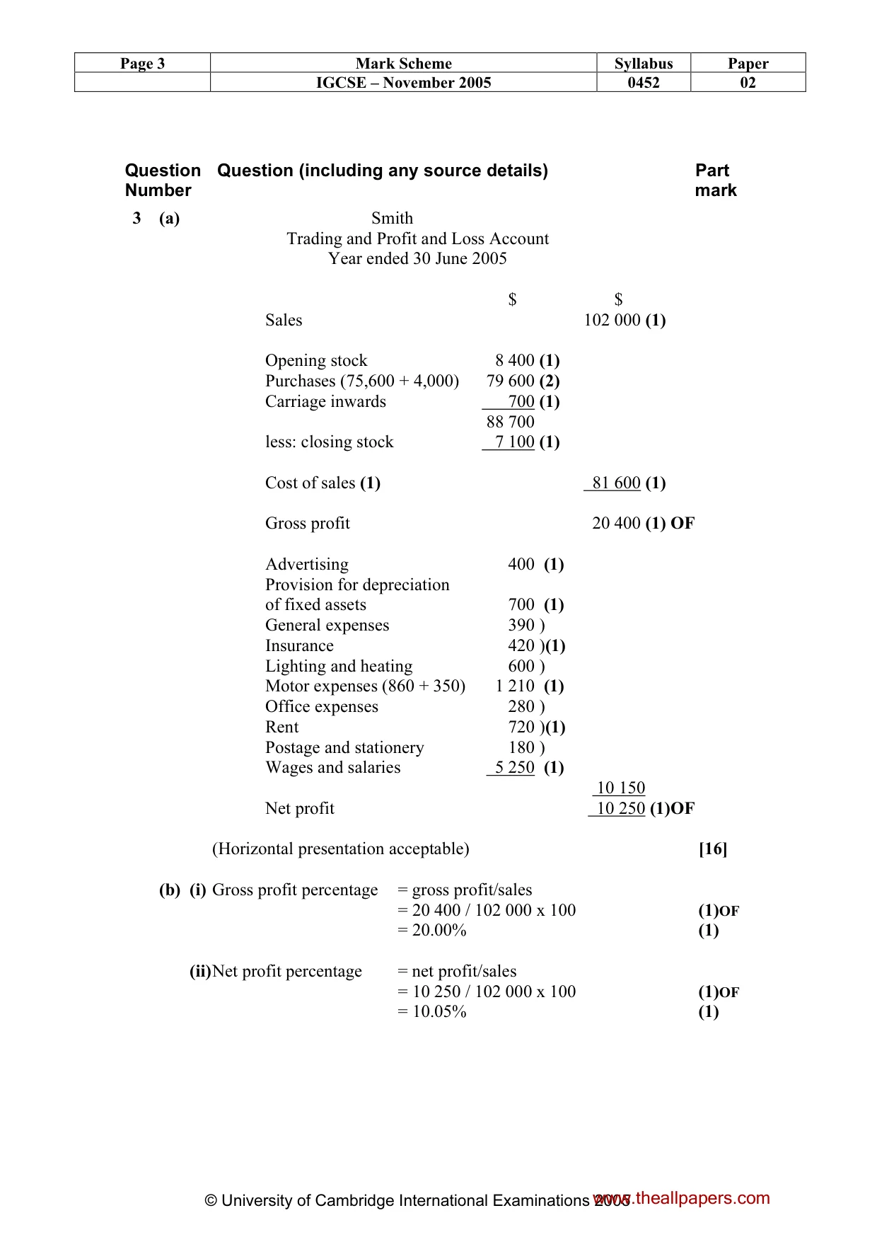 Mark scheme, page 4 of 8