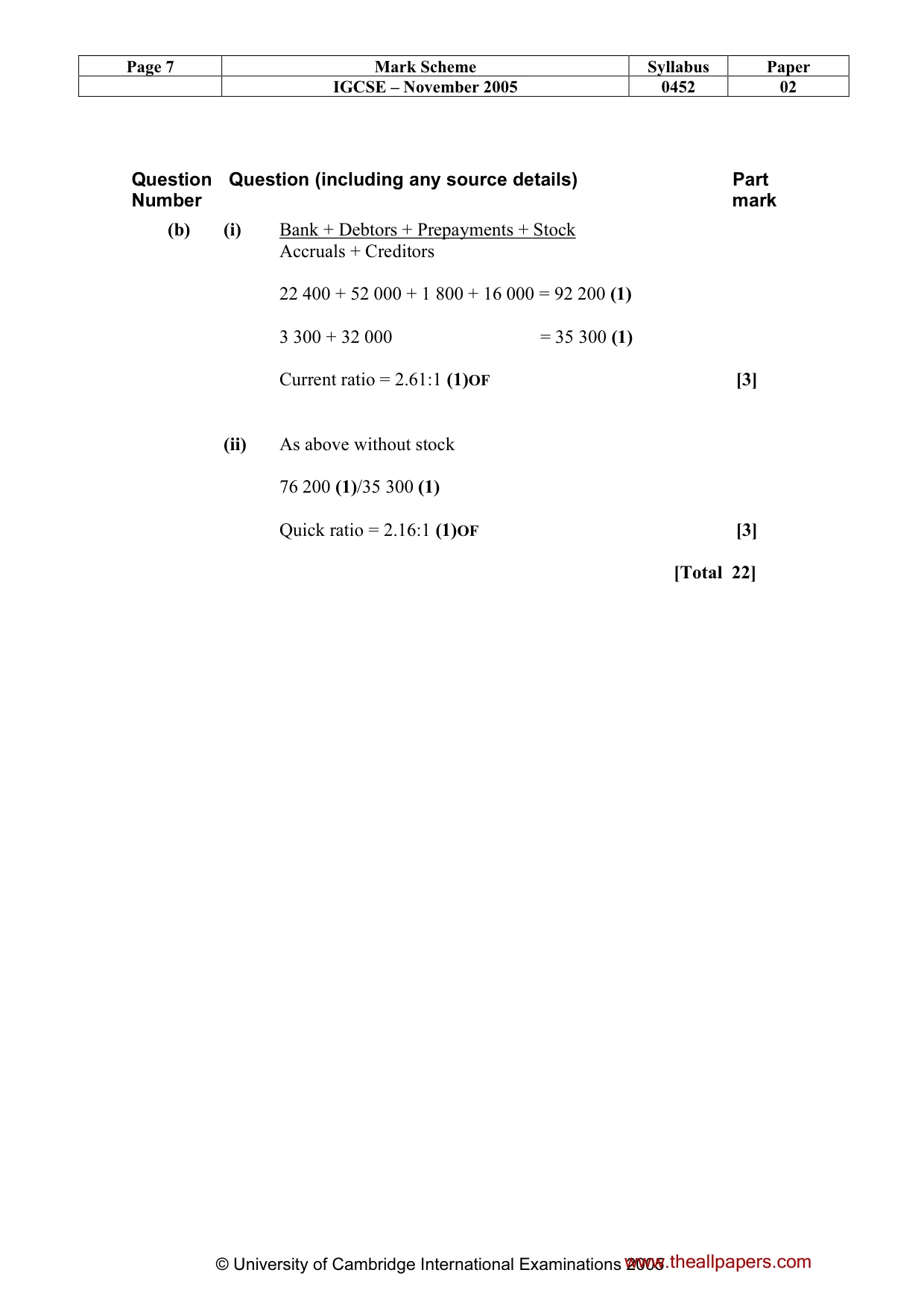 Mark scheme, page 8 of 8