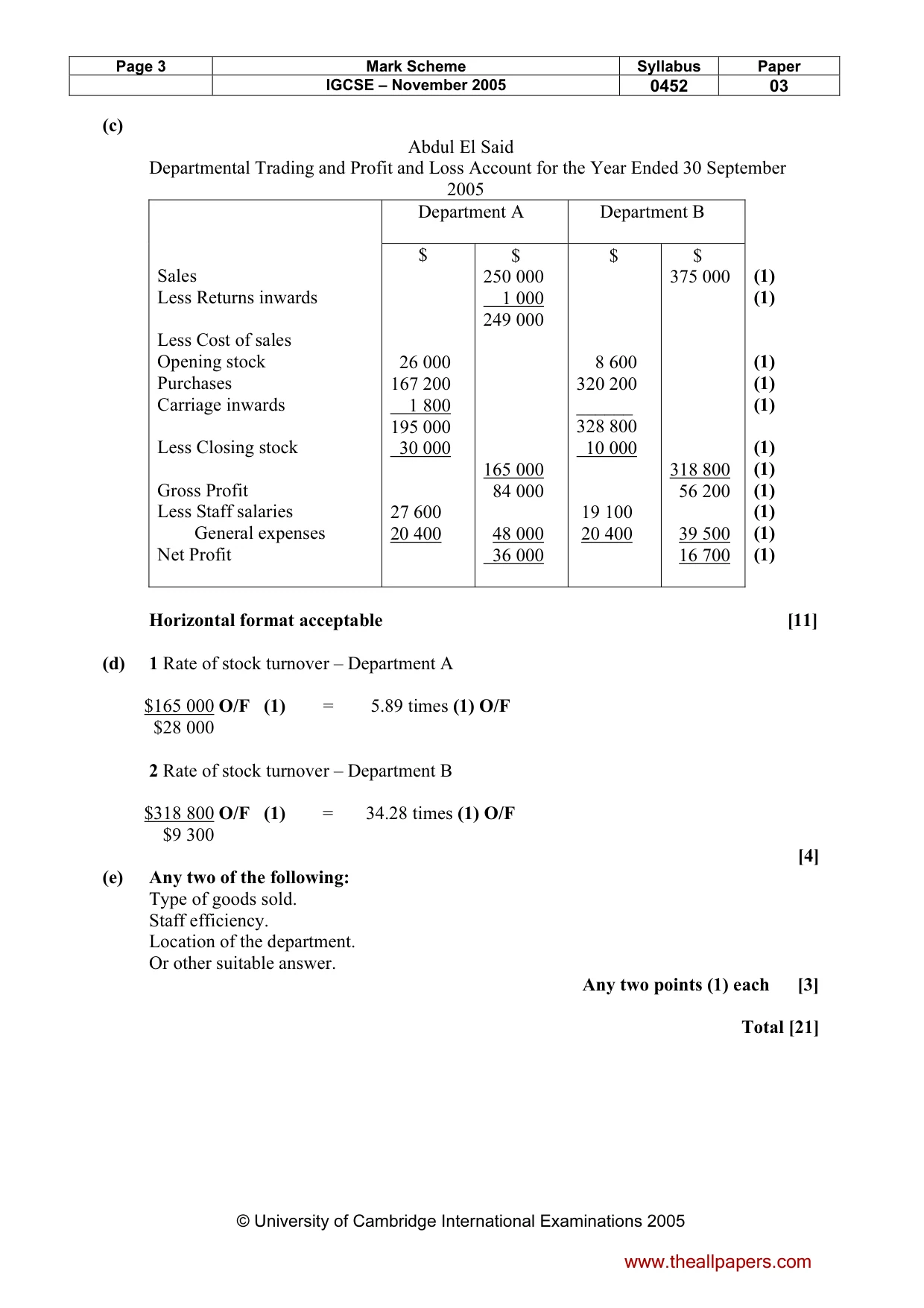 Mark scheme, page 4 of 8