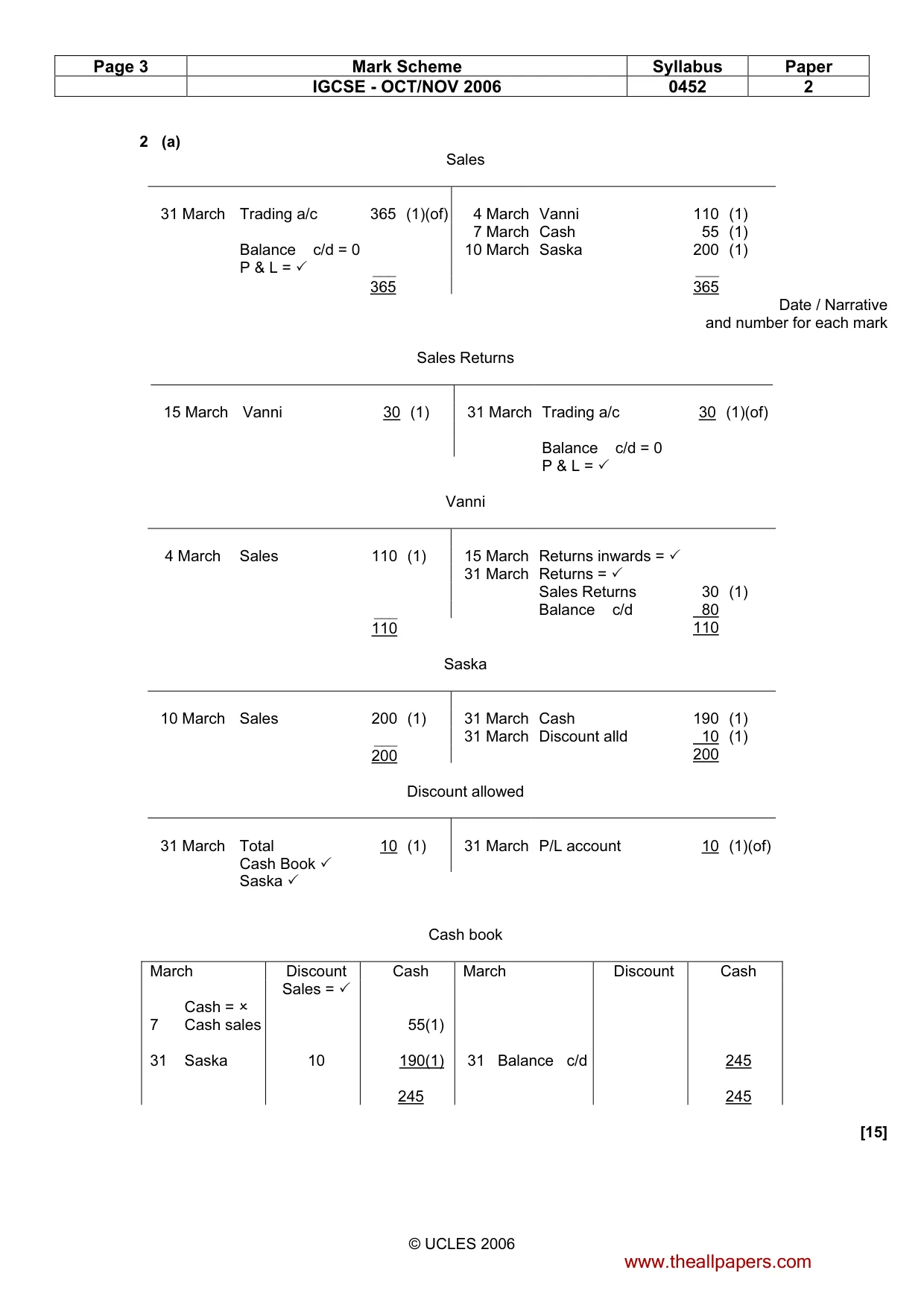 Mark scheme, page 3 of 8