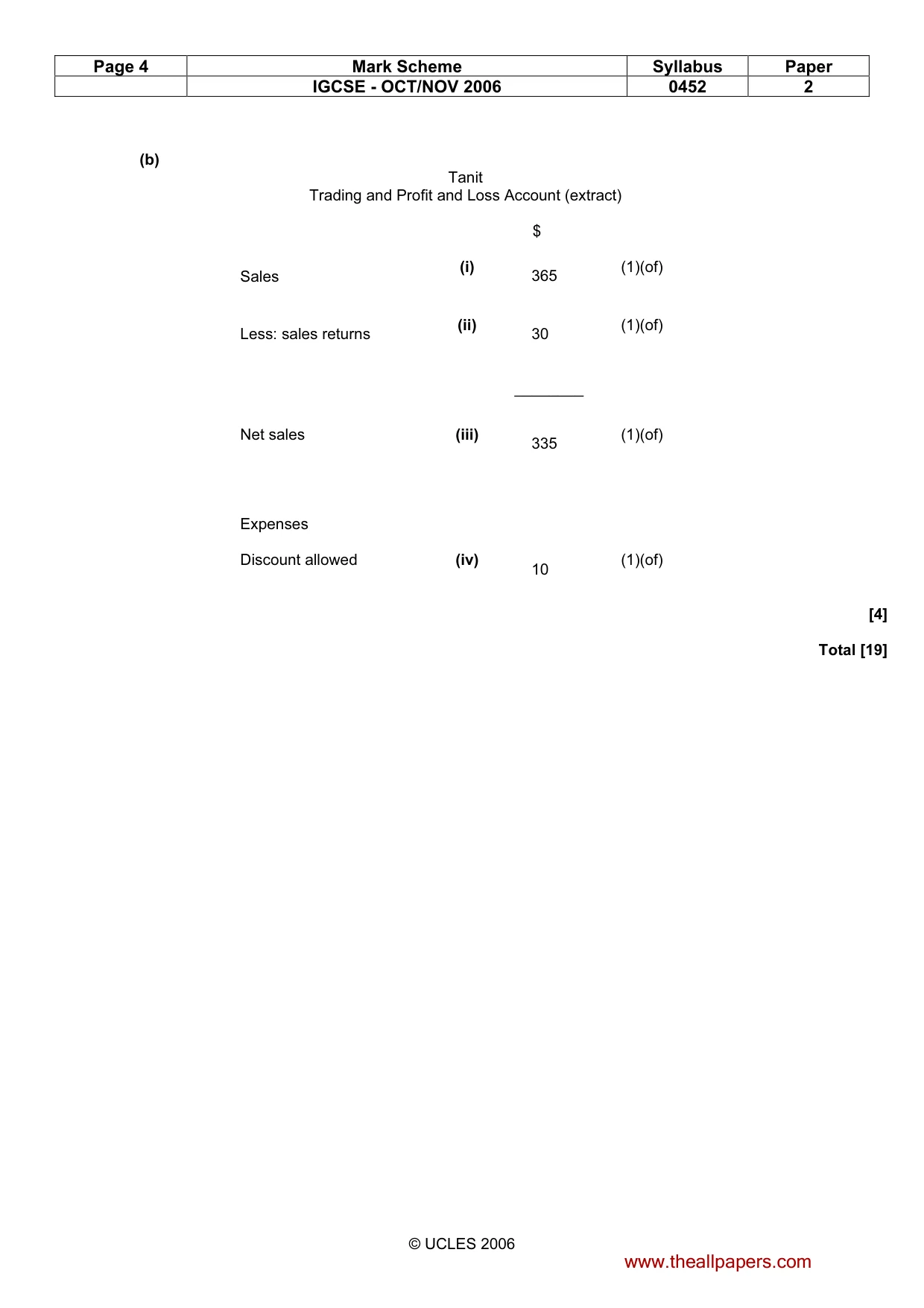 Mark scheme, page 4 of 8