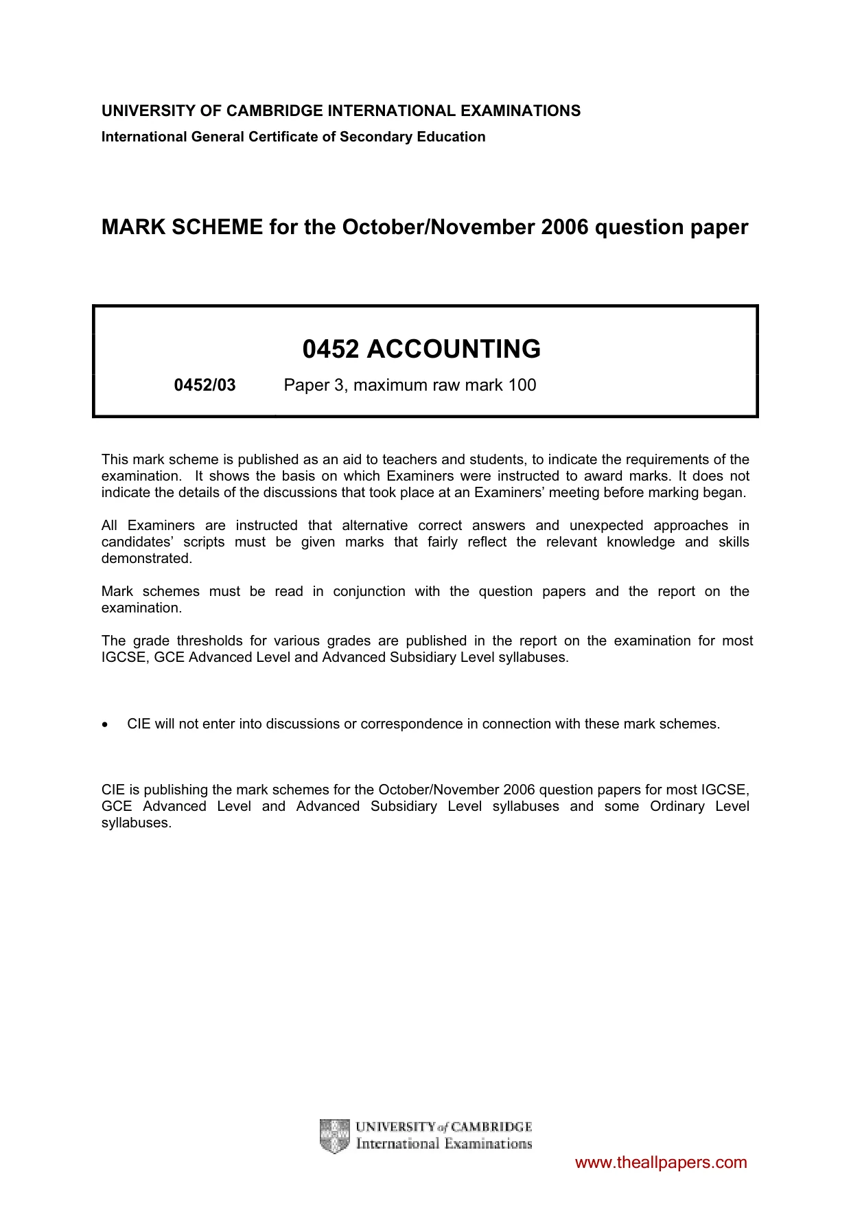 Mark scheme, page 1 of 12