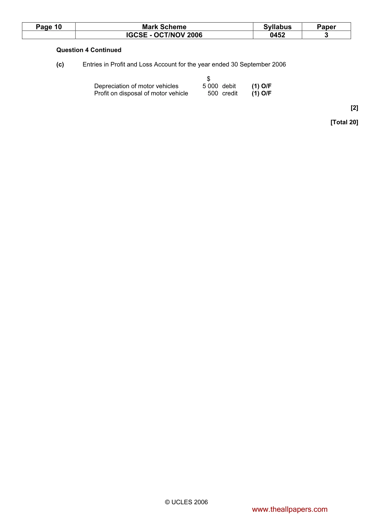 Mark scheme, page 10 of 12