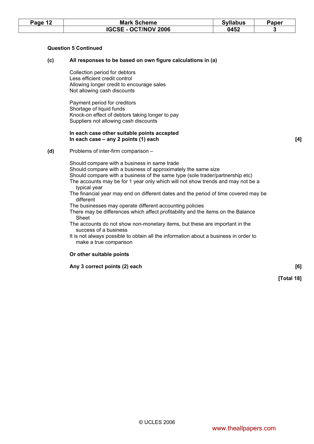 Mark scheme, page 12 of 12