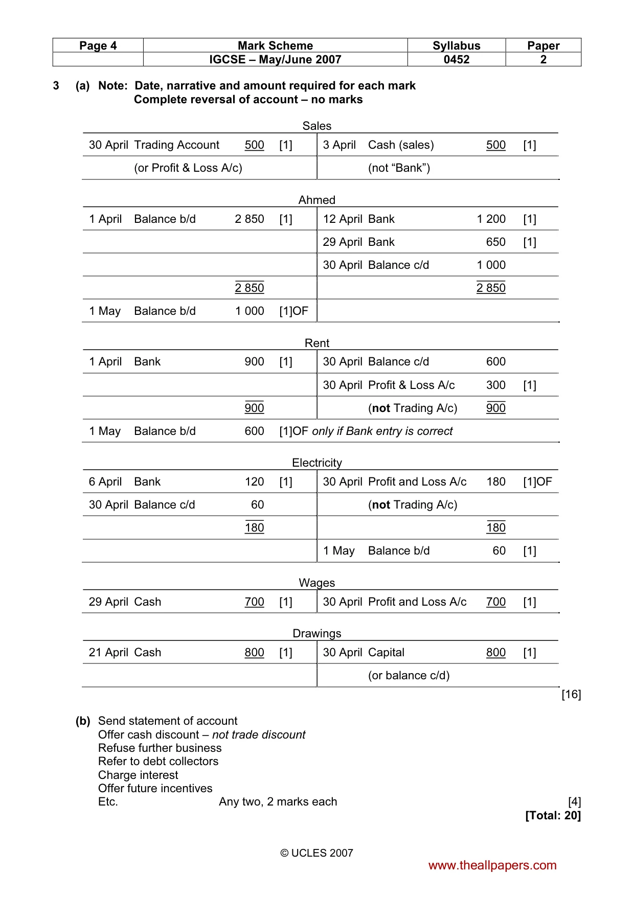 Mark scheme, page 4 of 6