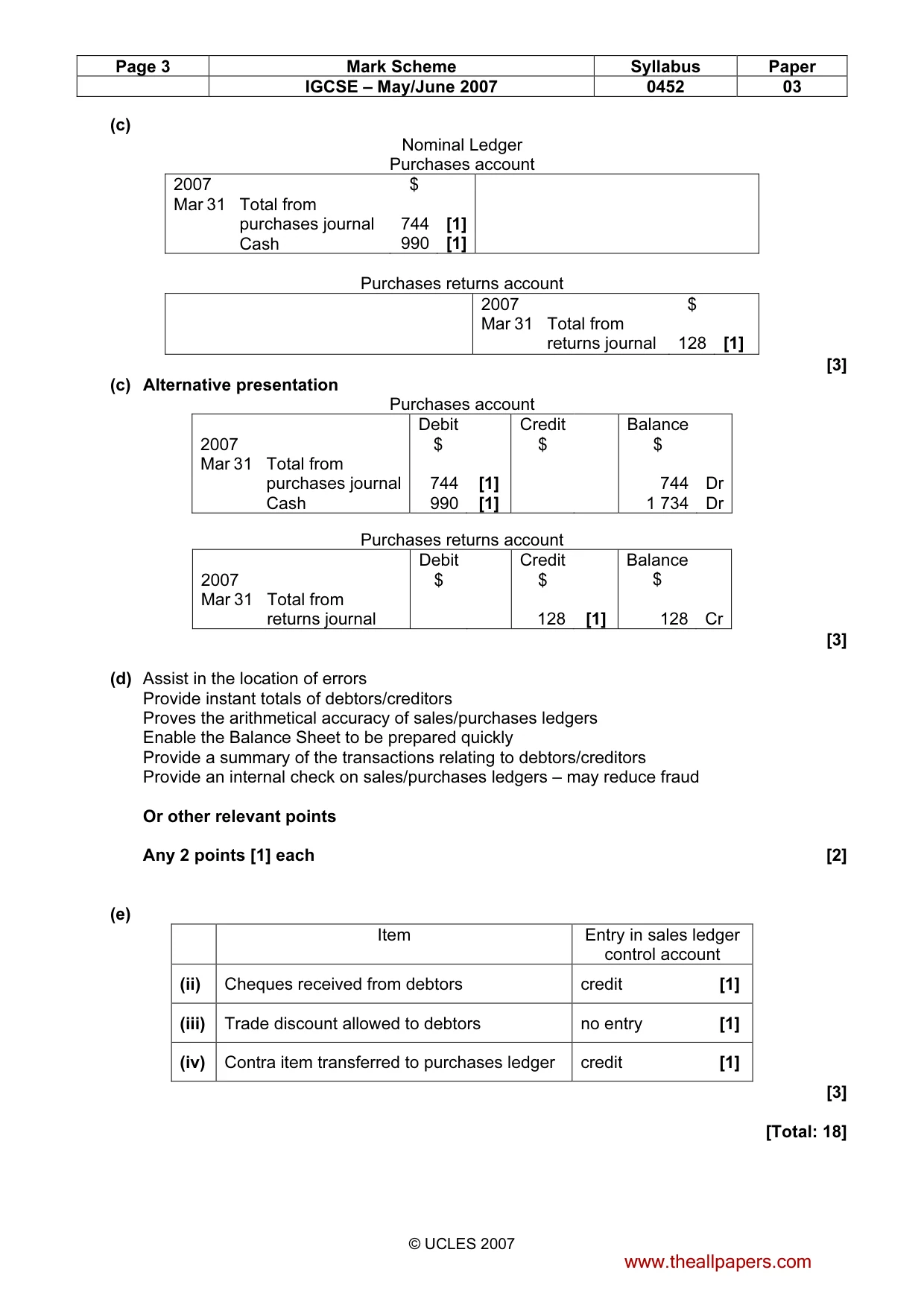 Mark scheme, page 3 of 10