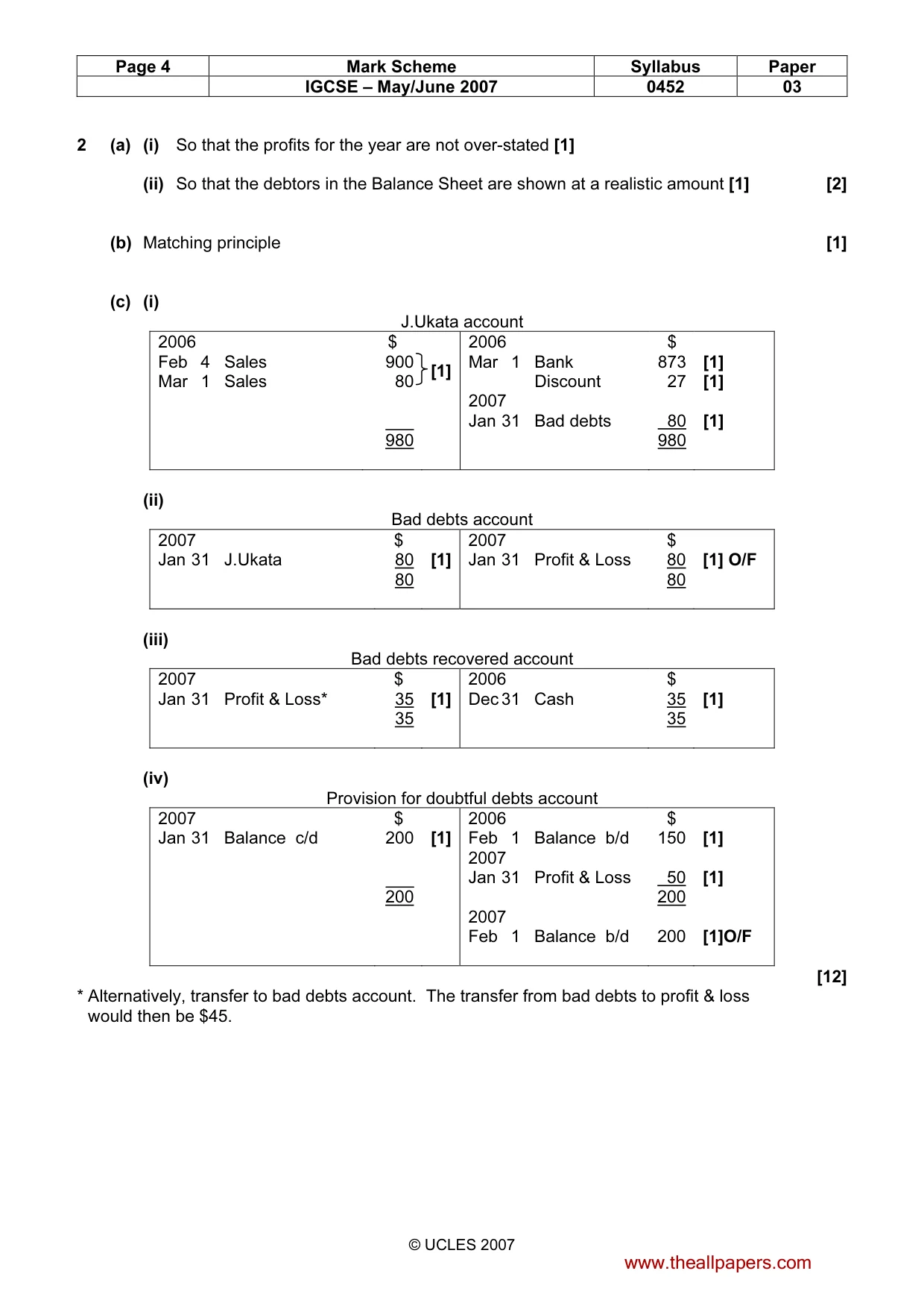 Mark scheme, page 4 of 10