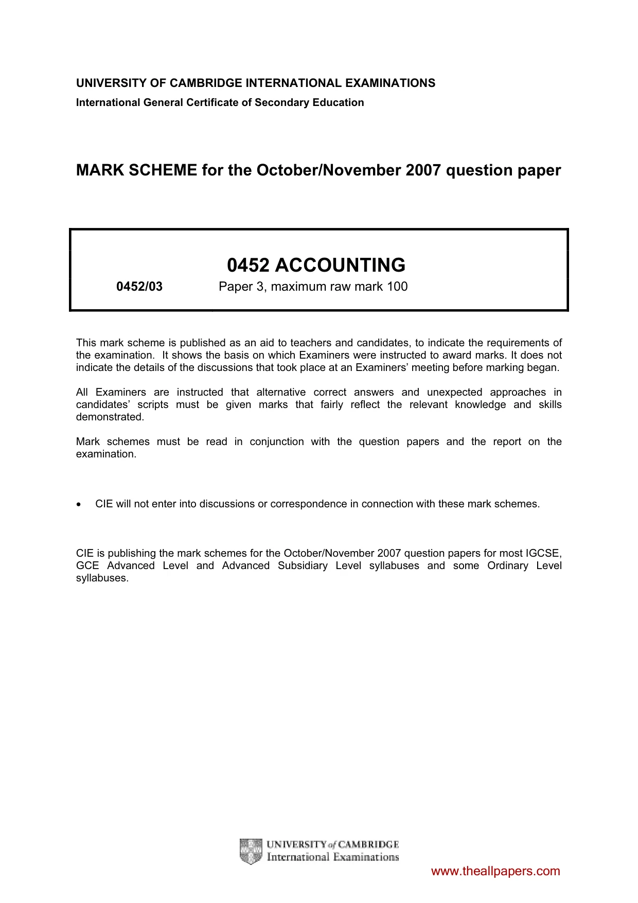 Mark scheme, page 1 of 9