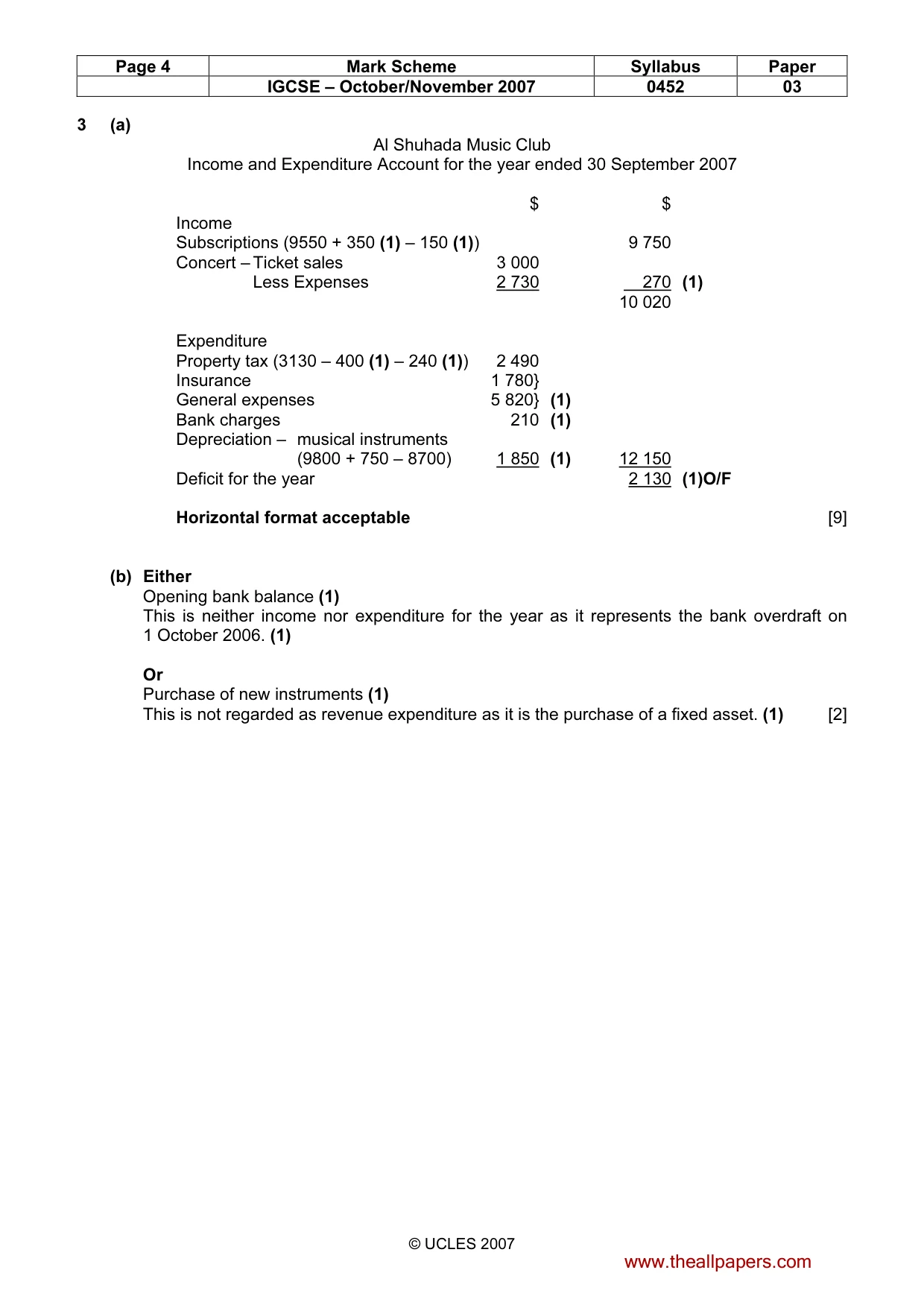 Mark scheme, page 4 of 9