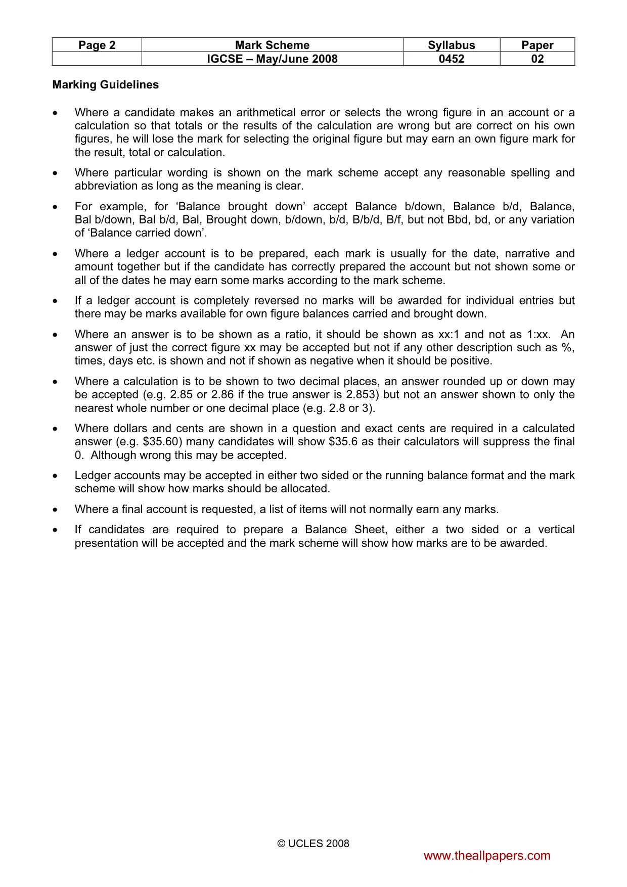 Mark scheme, page 2 of 7