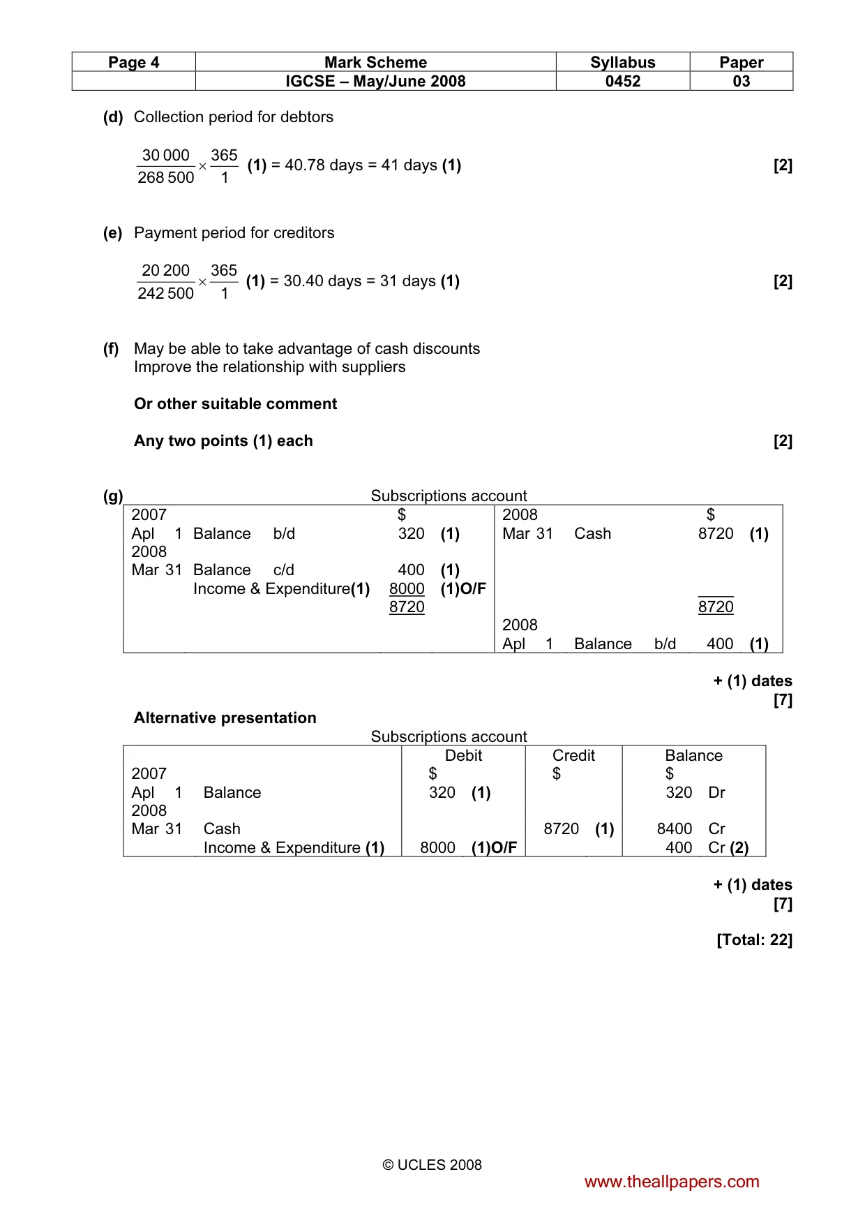 Mark scheme, page 4 of 9