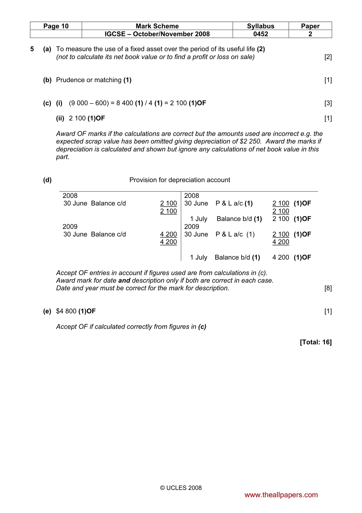Mark scheme, page 10 of 10