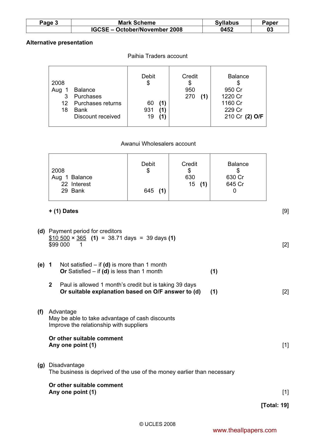 Mark scheme, page 3 of 9