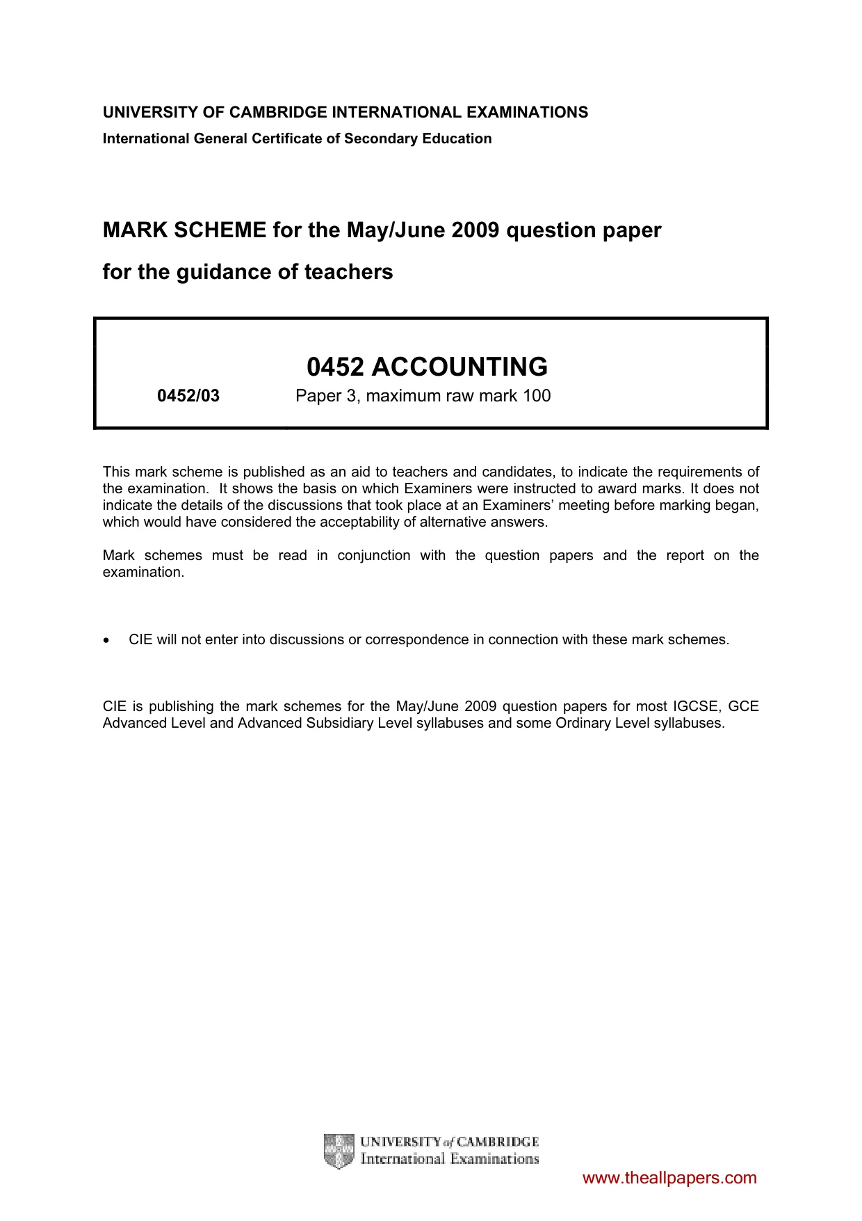 Mark scheme, page 1 of 10