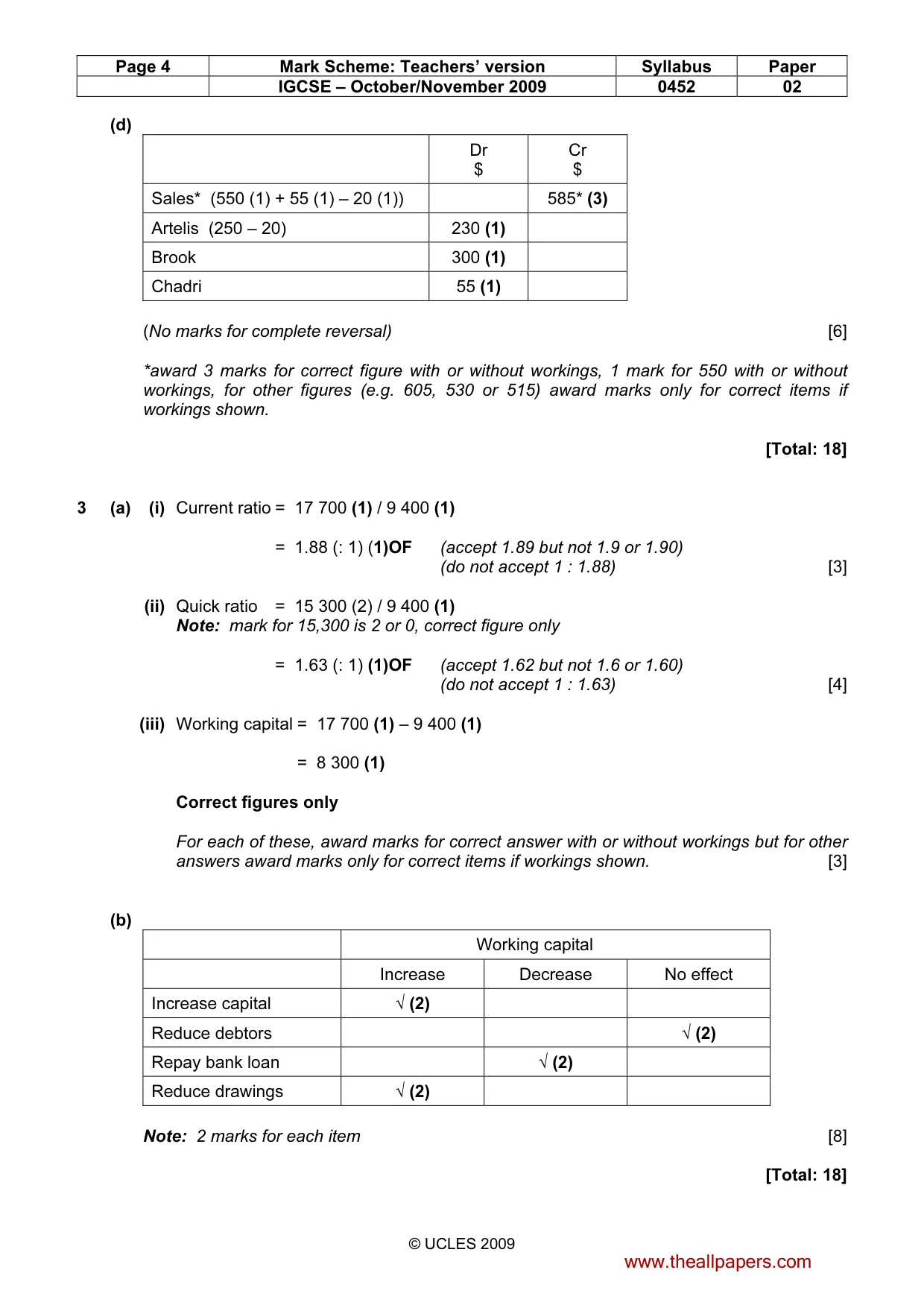 Mark scheme, page 4 of 7