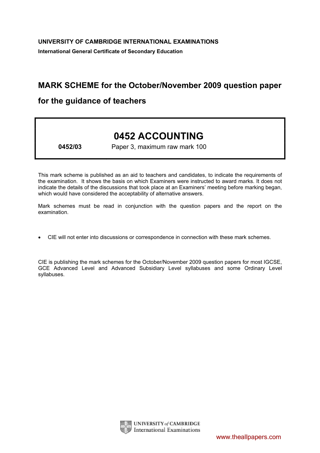 Mark scheme, page 1 of 9