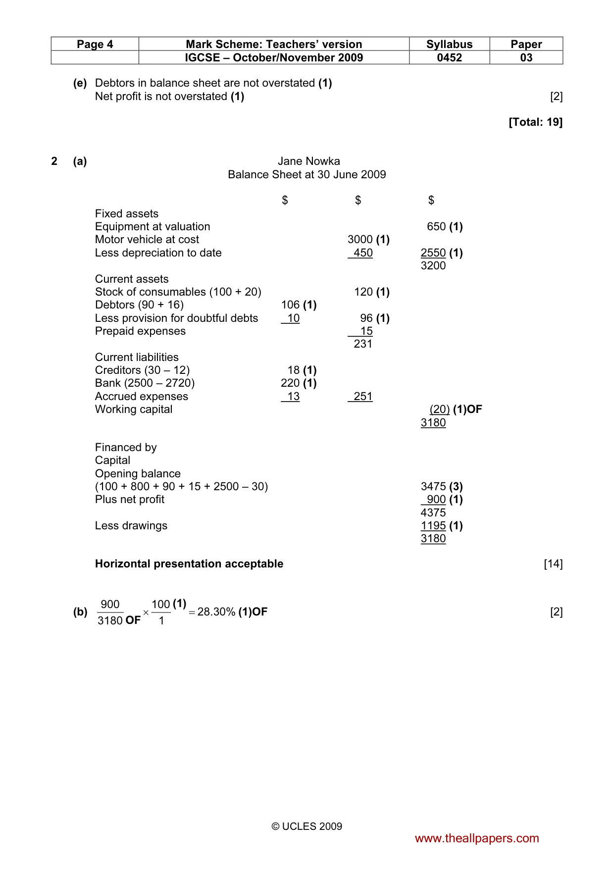 Mark scheme, page 4 of 9