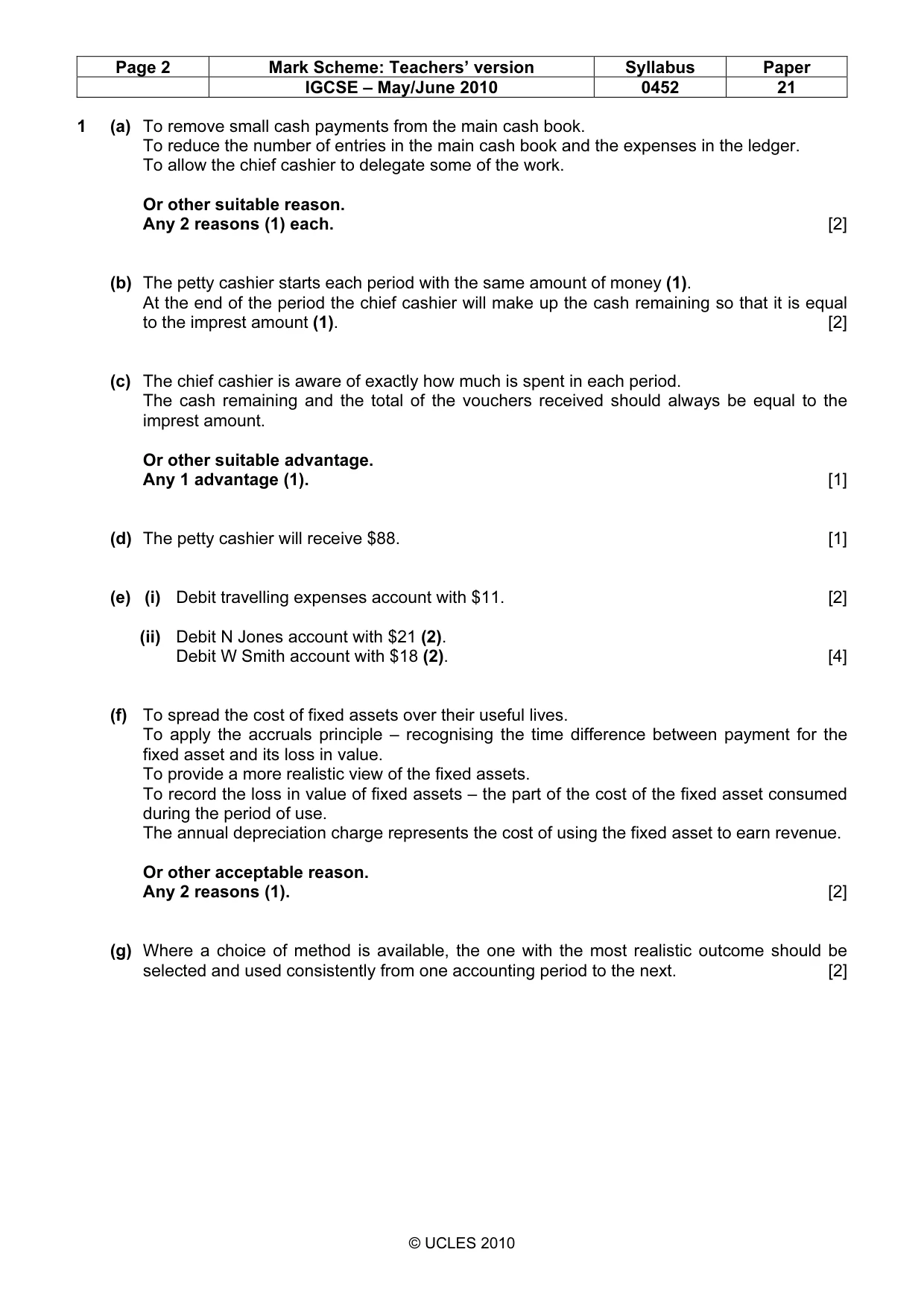 Mark scheme, page 2 of 8