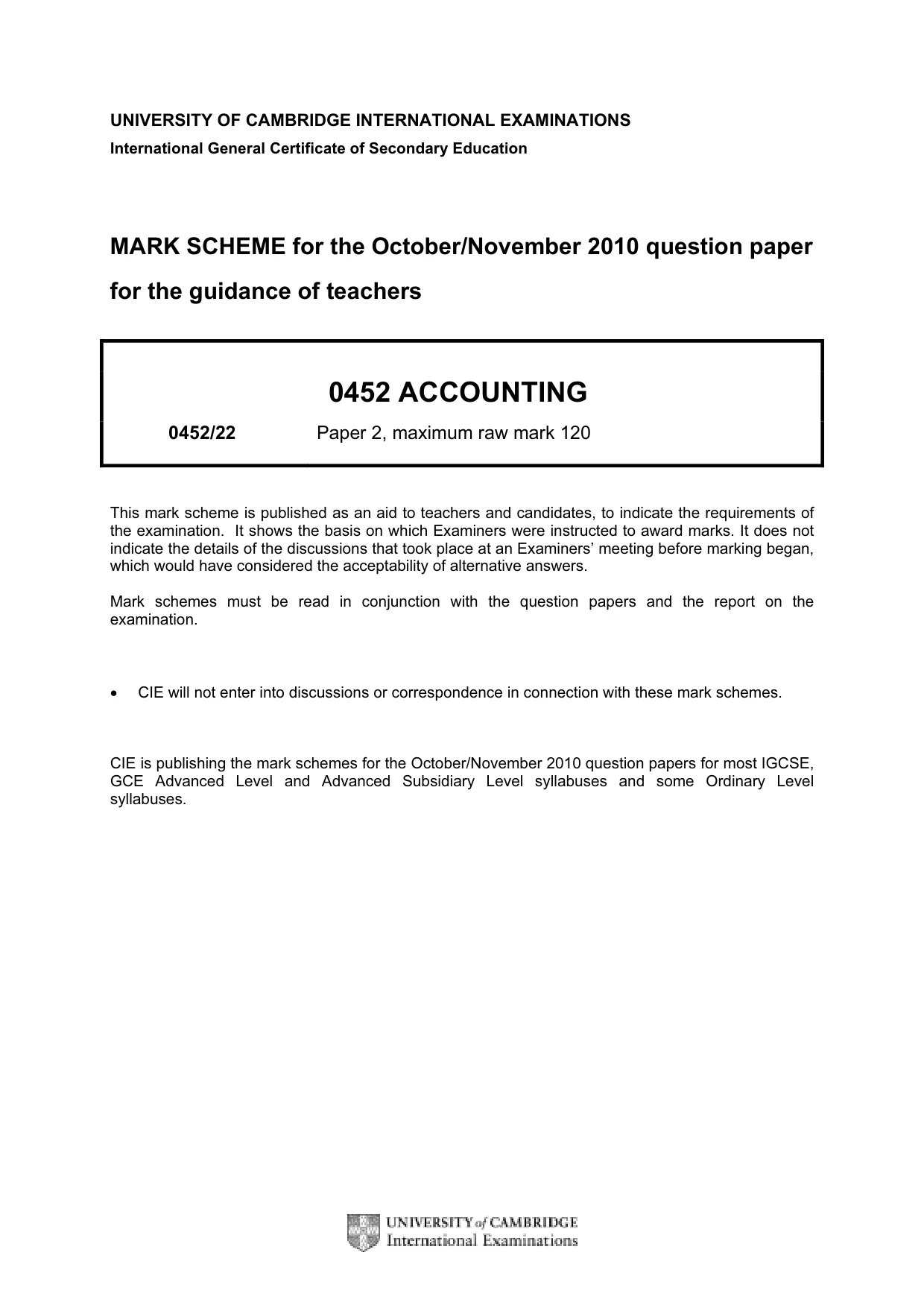 Mark scheme, page 1 of 9